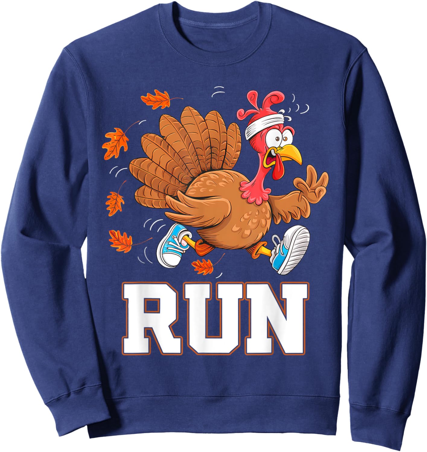Turkey Run Thanksgiving Running Turkey Trot Costume Sweatshirt - Sweatshirt | Navy