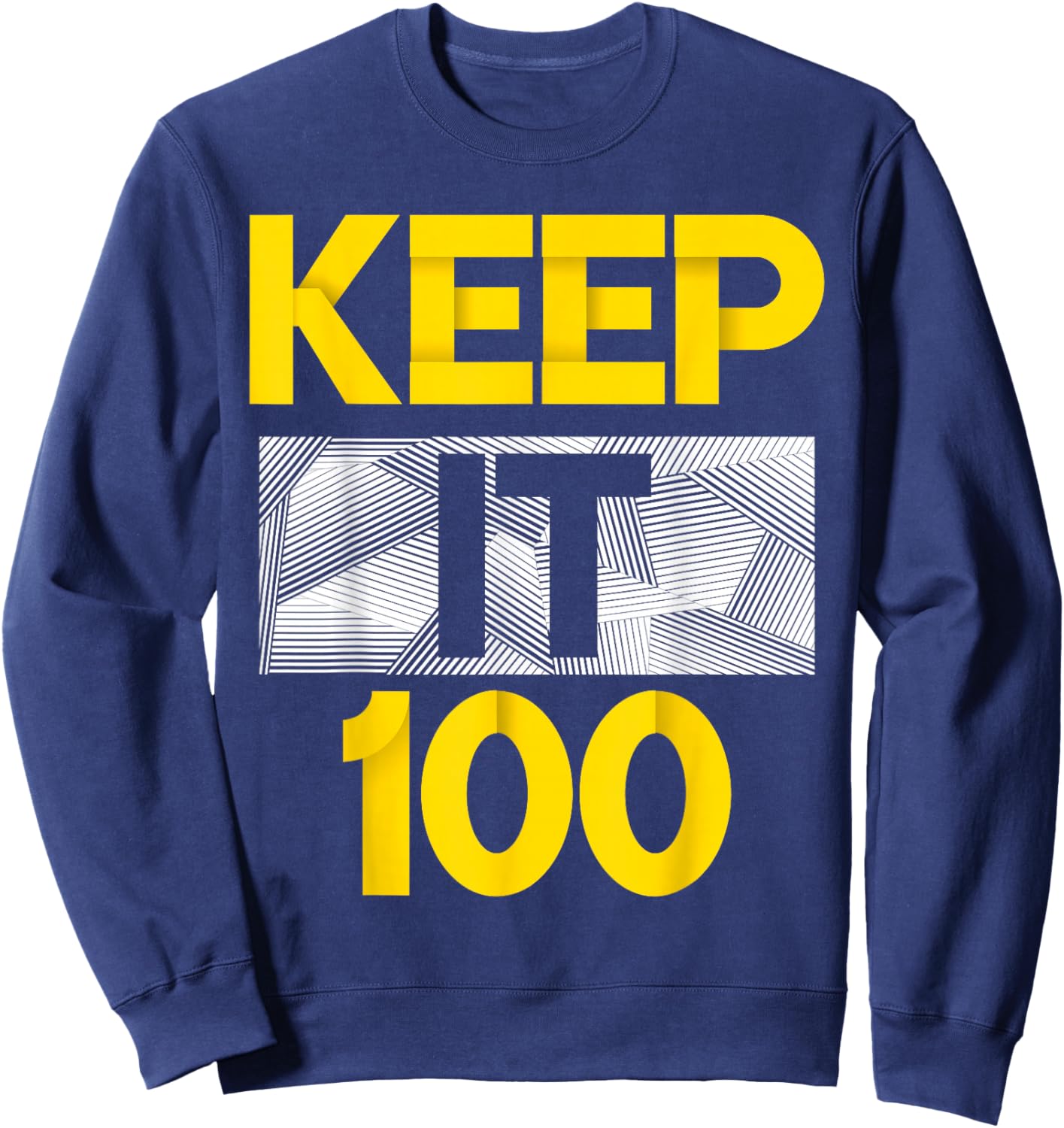 Purple and Gold Keep It 100-Gold & Purple Colour Graphic Sweatshirt - Sweatshirt | Navy