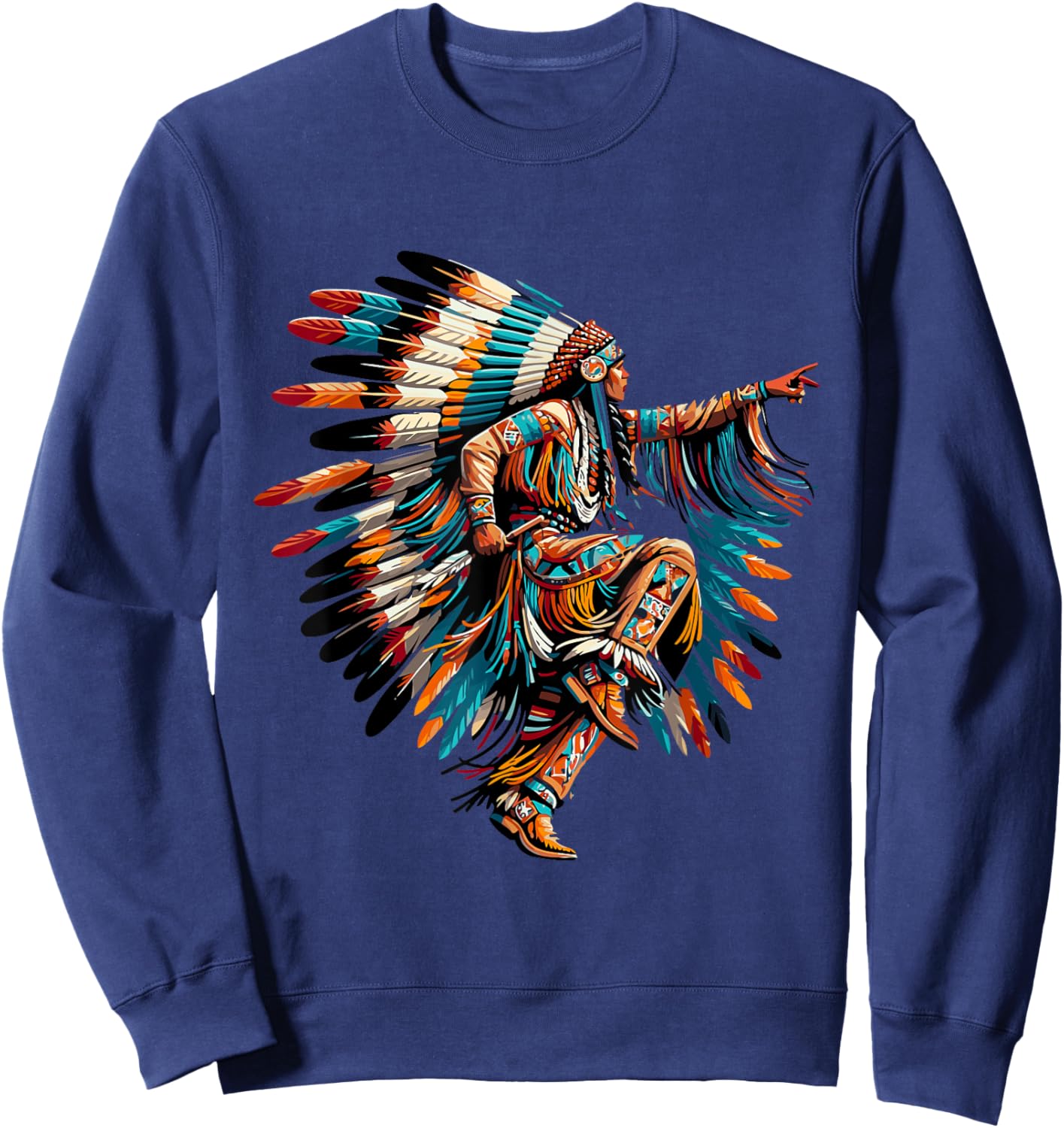 Native American Indian Native Blood Sweatshirt - Sweatshirt | Navy