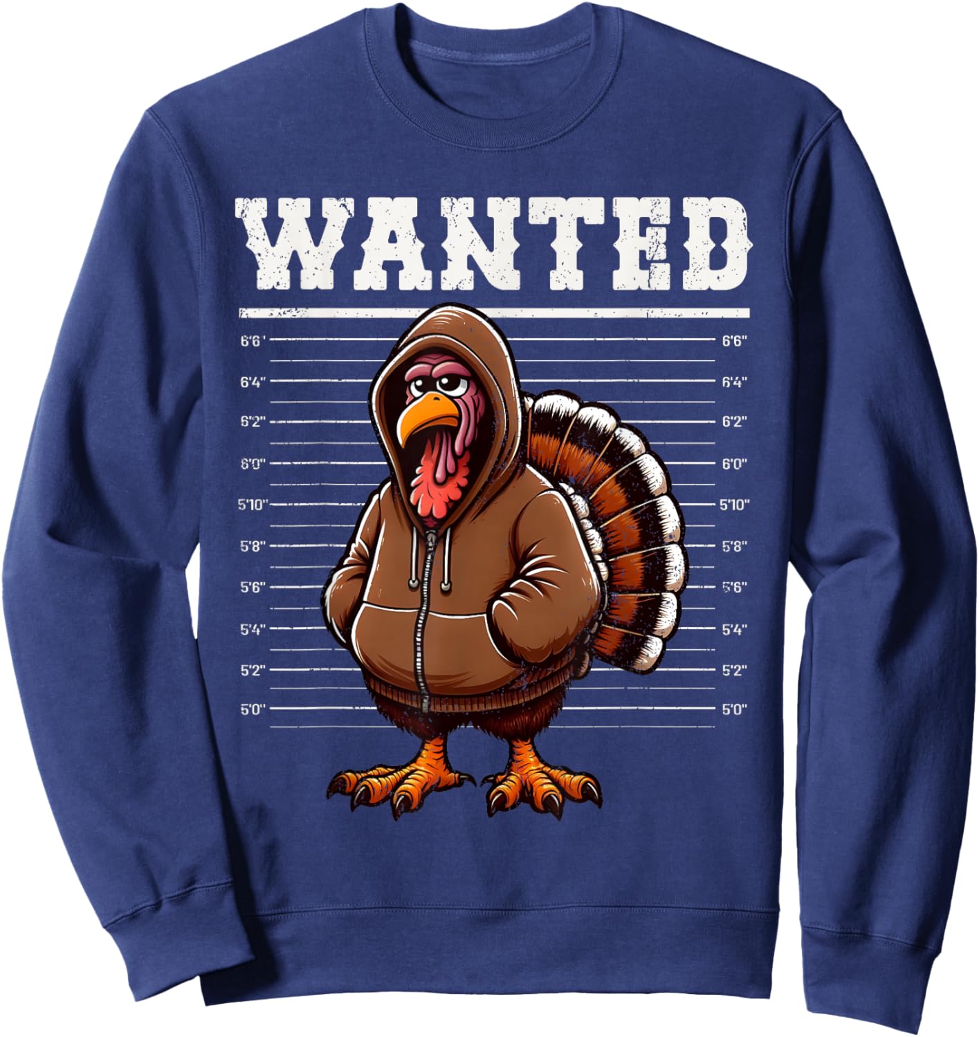 Wanted Turkey Hunting Funny Thanksgiving Men's Women's Sweatshirt - Sweatshirt | Navy