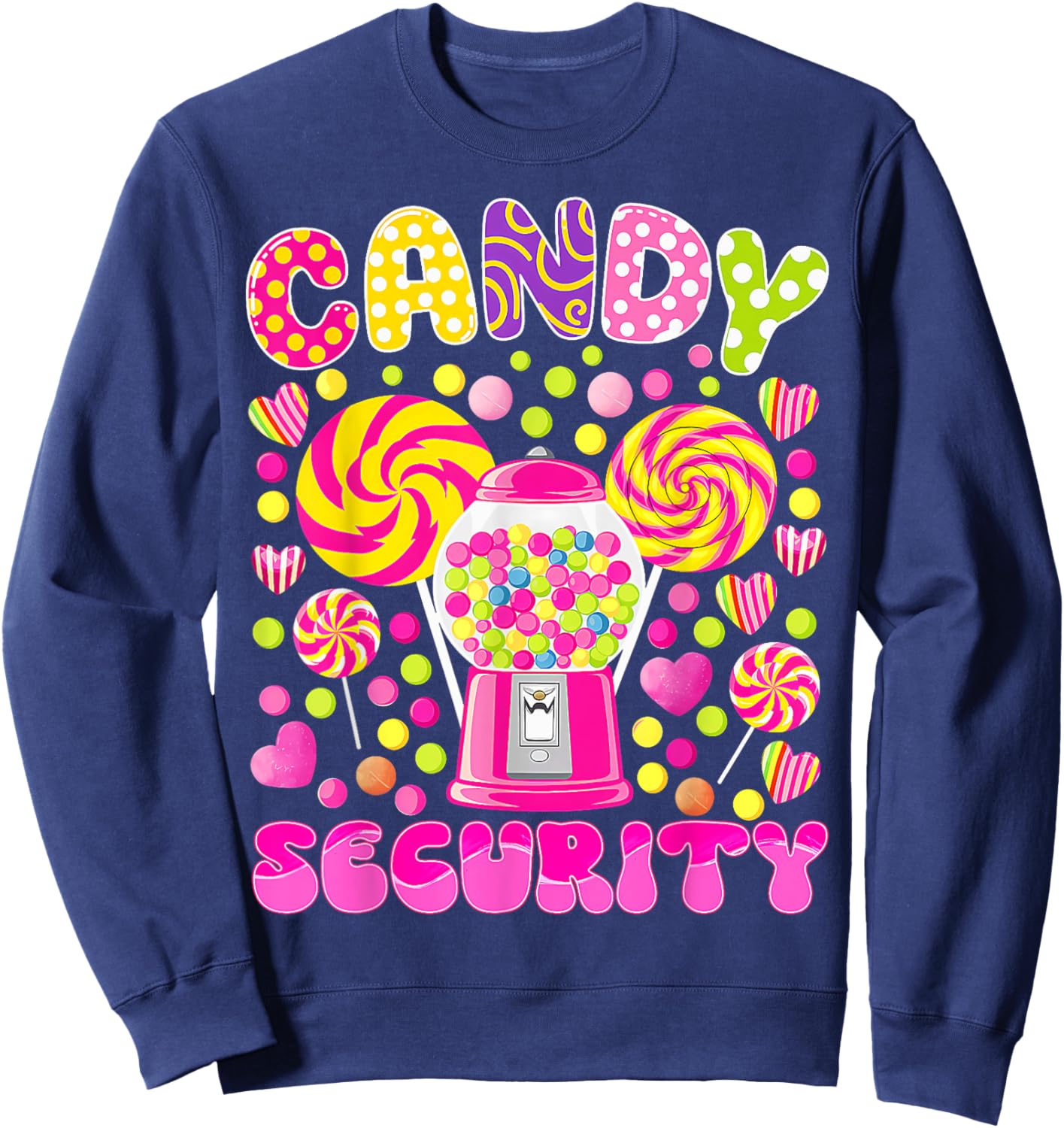 Candy Land Costume Women Candy Crew Funny Candy Security Sweatshirt - Sweatshirt | Navy