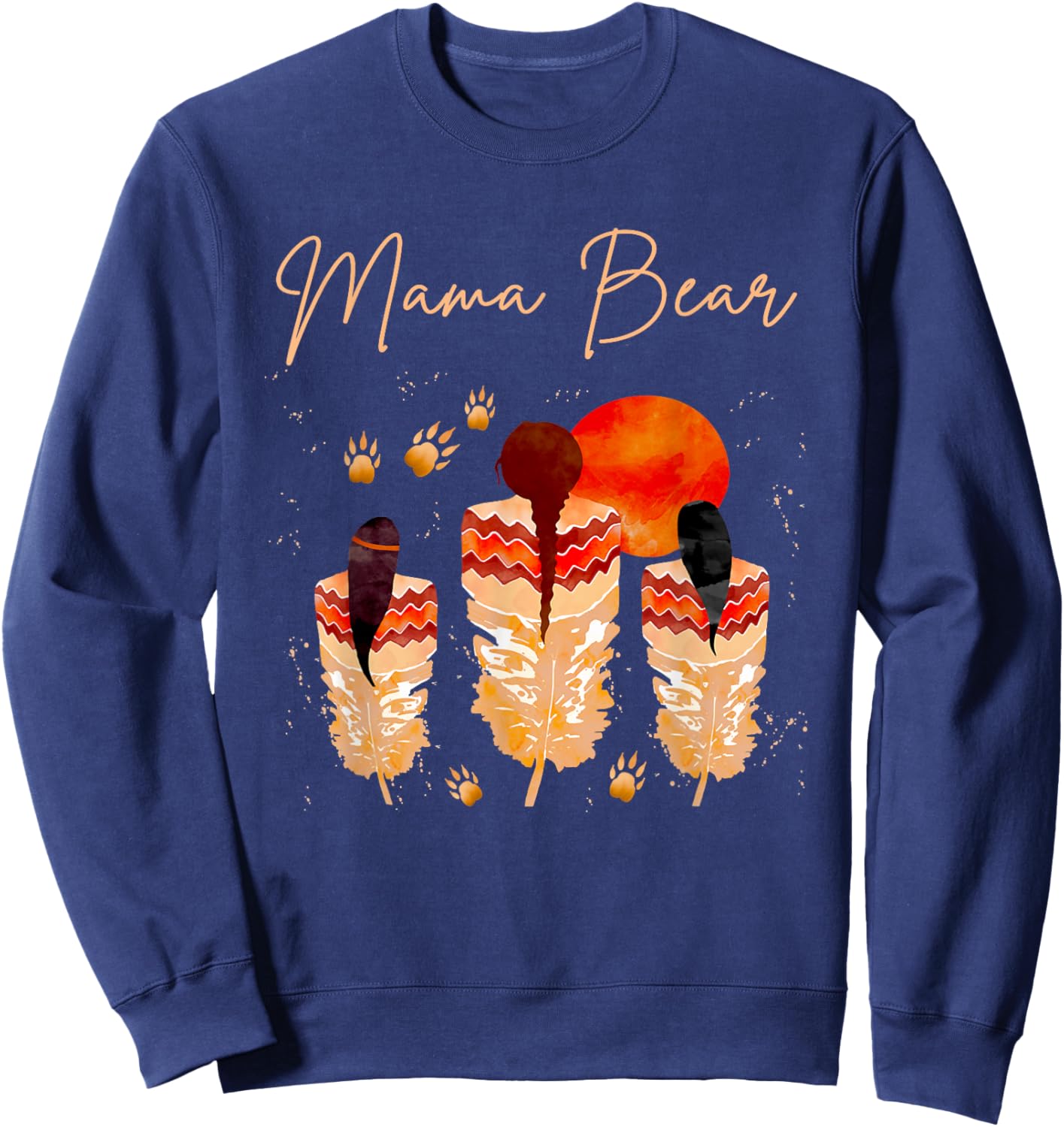 Mama Bear Proud Native American Women Indigenous Sweatshirt - Sweatshirt | Navy