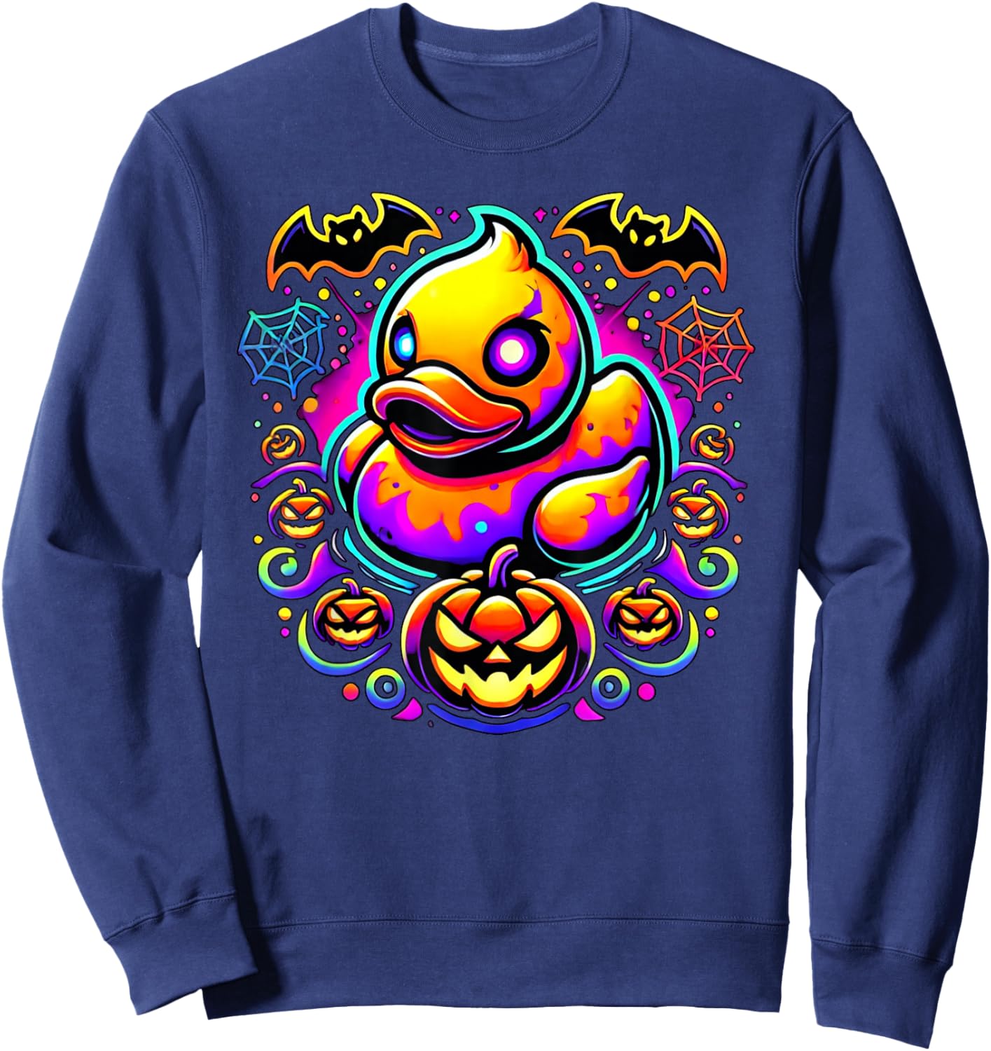 Pumpkin Rubber Duck Halloween Sweatshirt - Sweatshirt | Navy