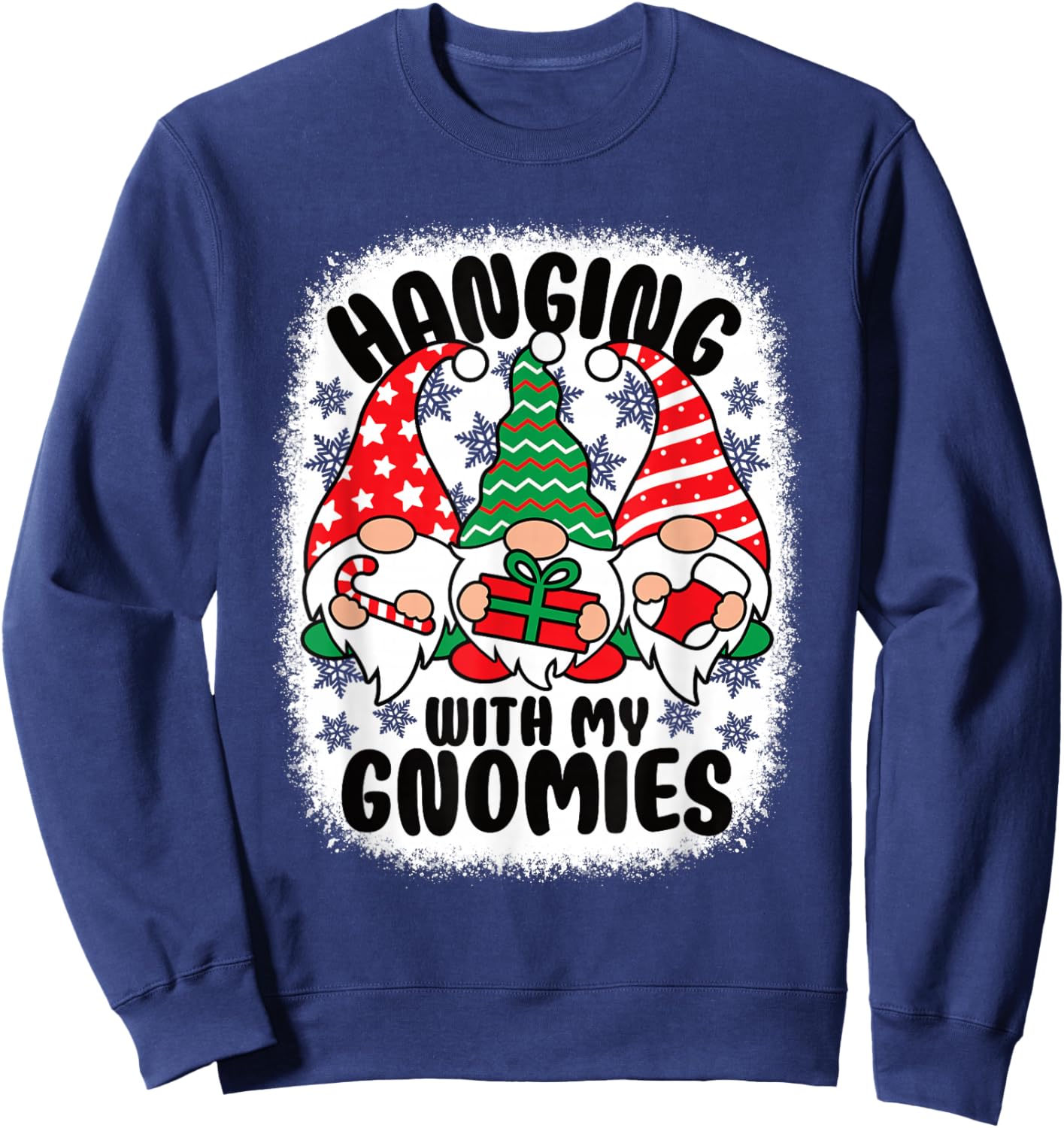 Hanging With My Gnomies Funny Christmas Xmas Gnome Sweatshirt - Sweatshirt | Navy
