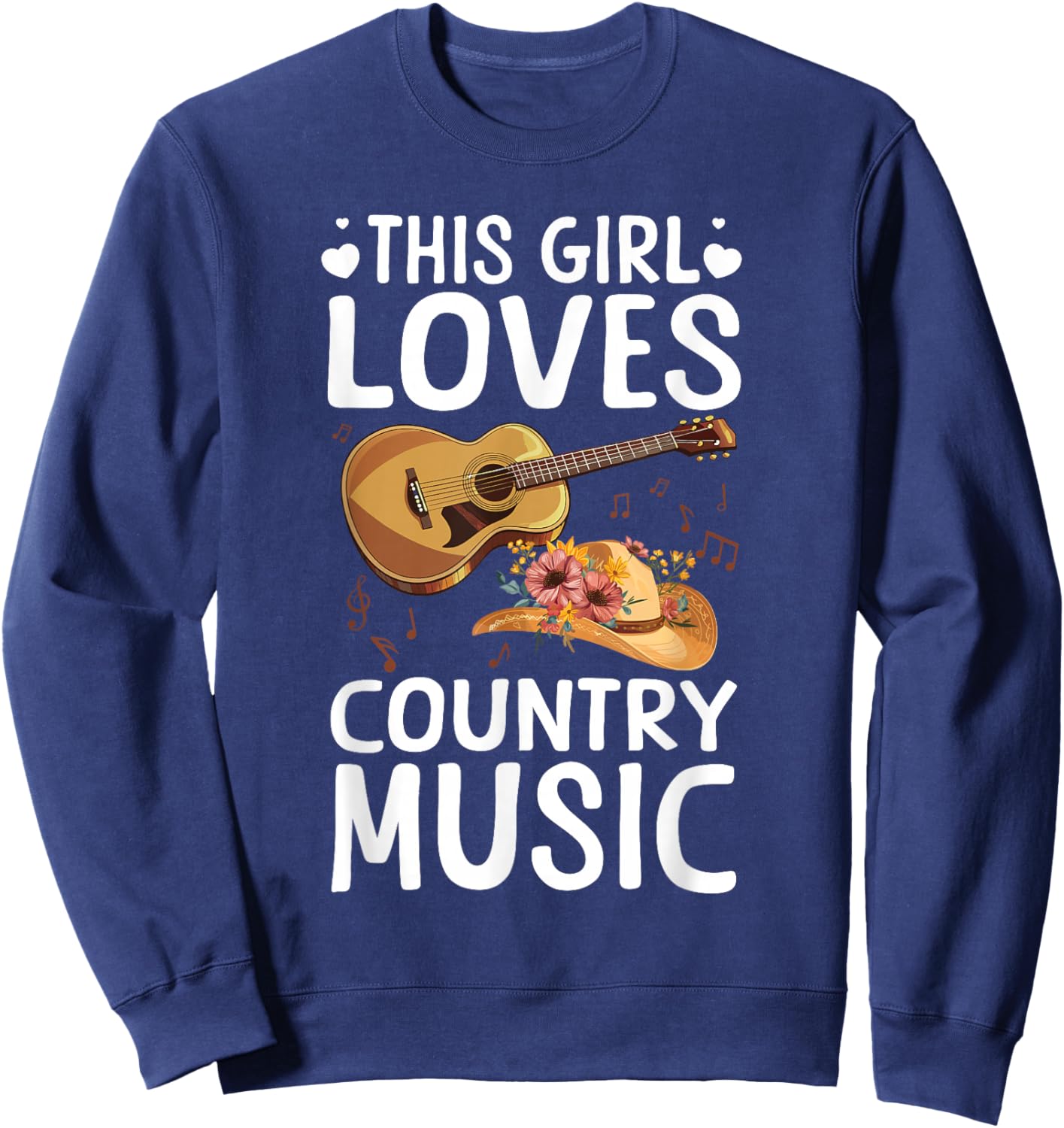 Cool Country Music Art Girls Country Music Concert Sweatshirt - Sweatshirt | Navy