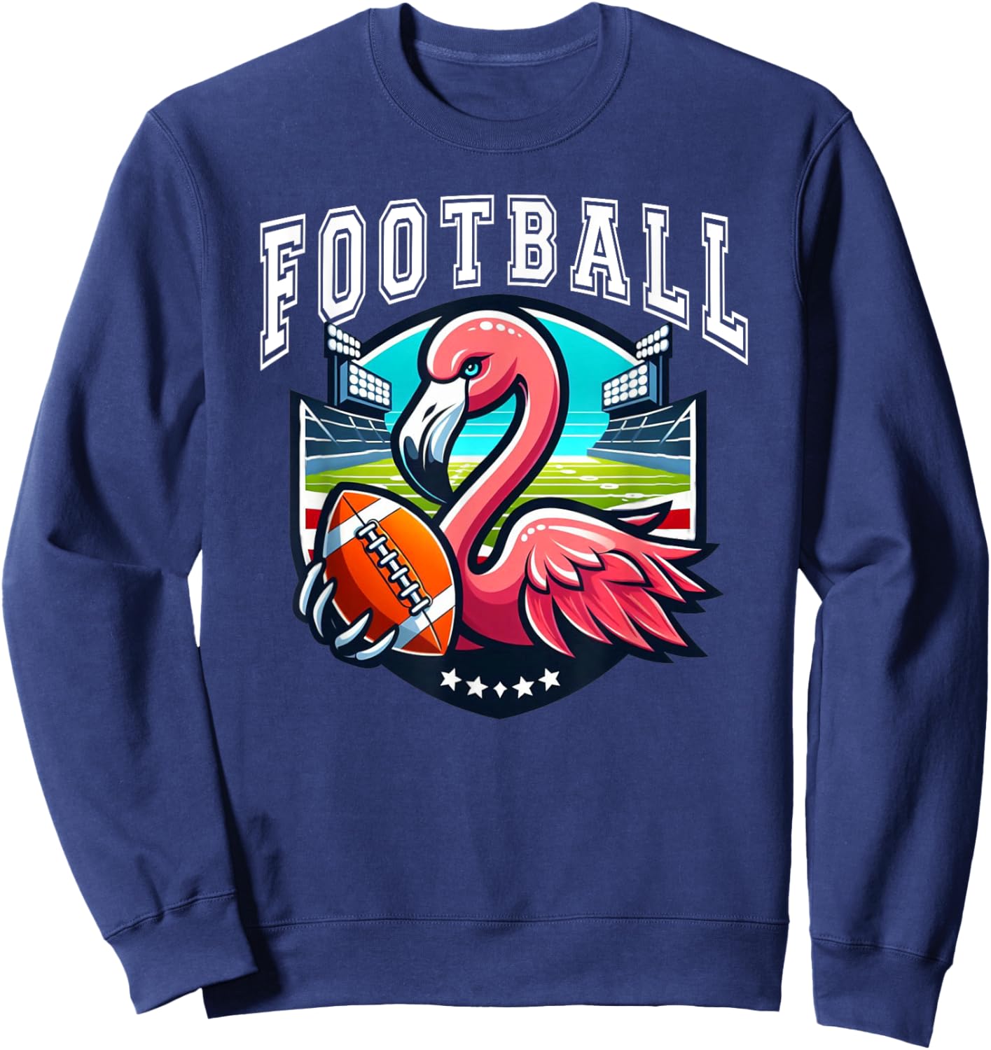 Football Pink Flamingo Playing Football Sweatshirt - Sweatshirt | Navy
