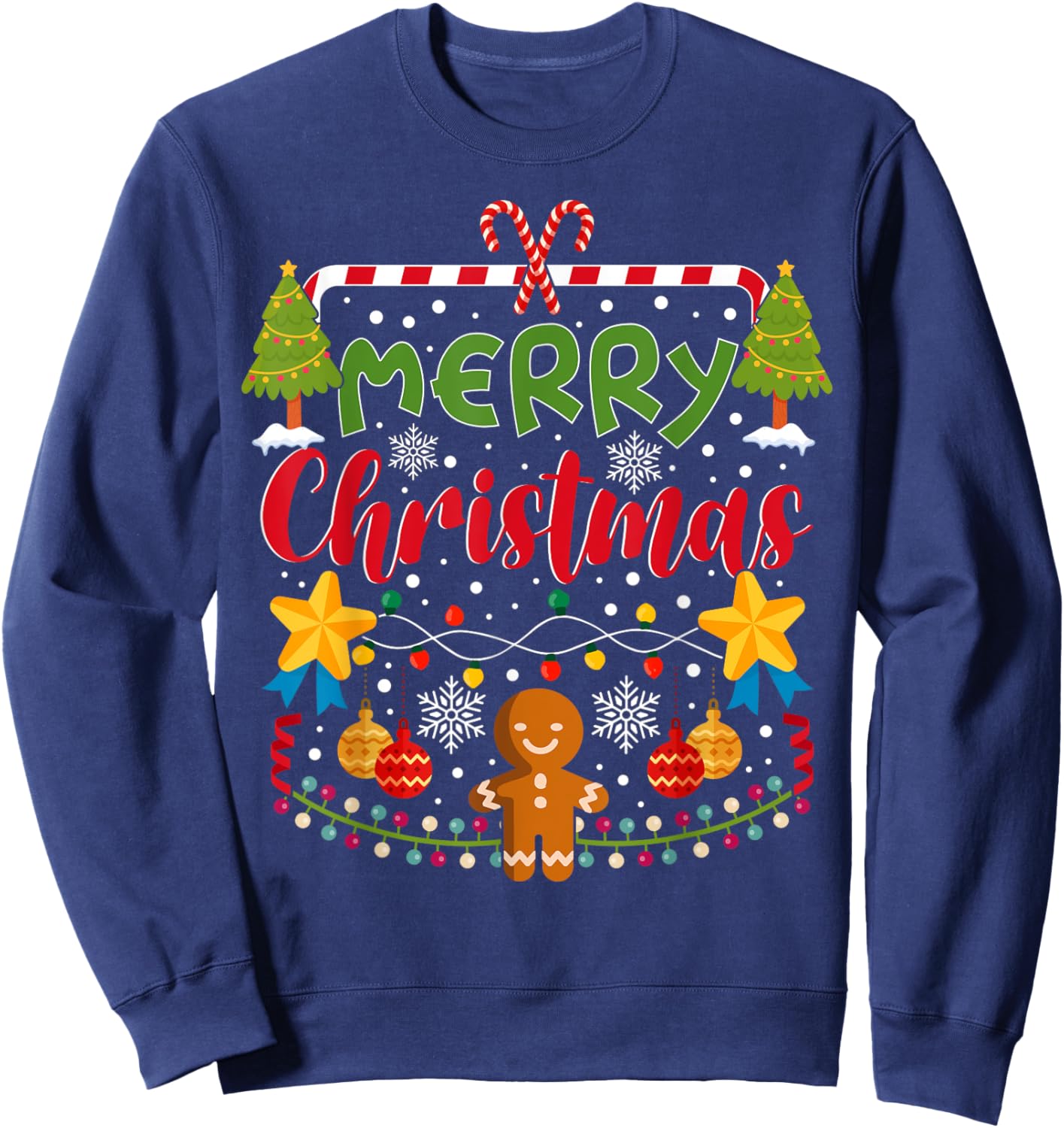 Merry Christmas gingerbread Matching Family Merry Christmas Sweatshirt - Sweatshirt | Navy