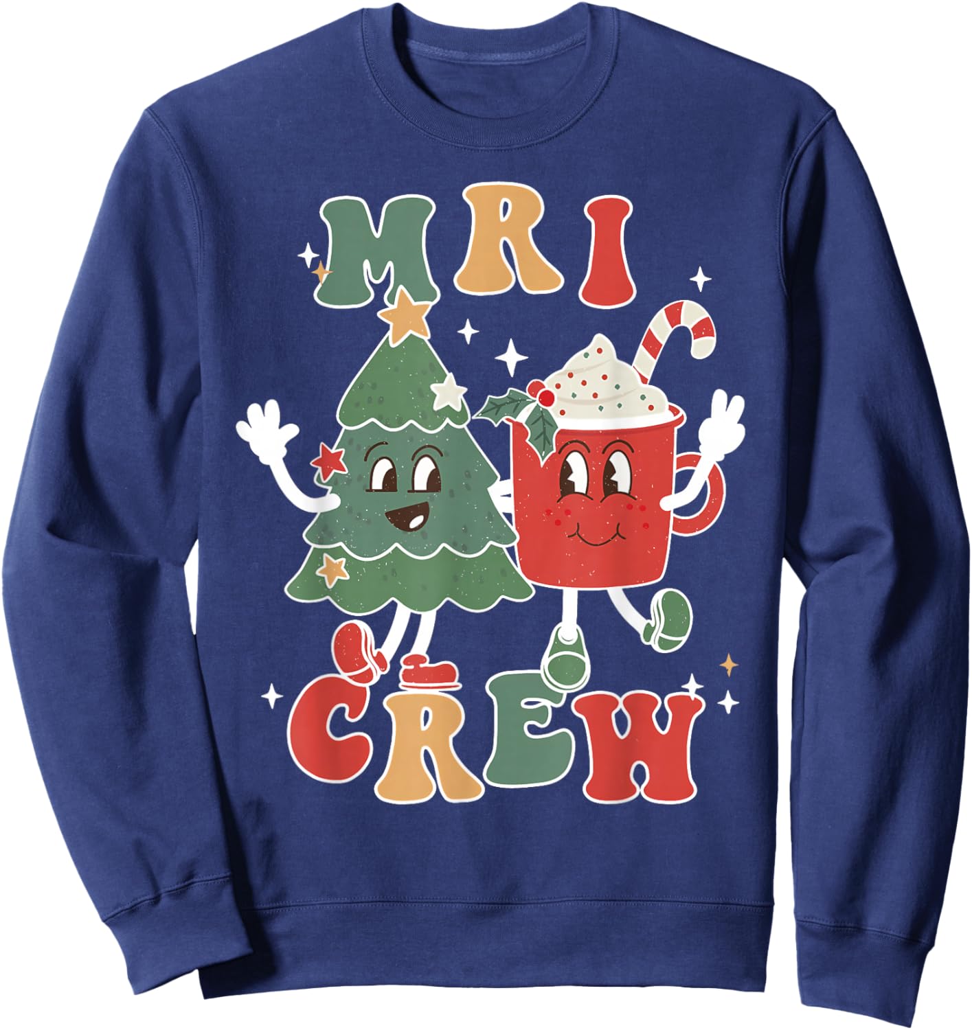 Christmas MRI Tech Crews Coffee Latte Xmas MRI Technologist Sweatshirt - Sweatshirt | Navy