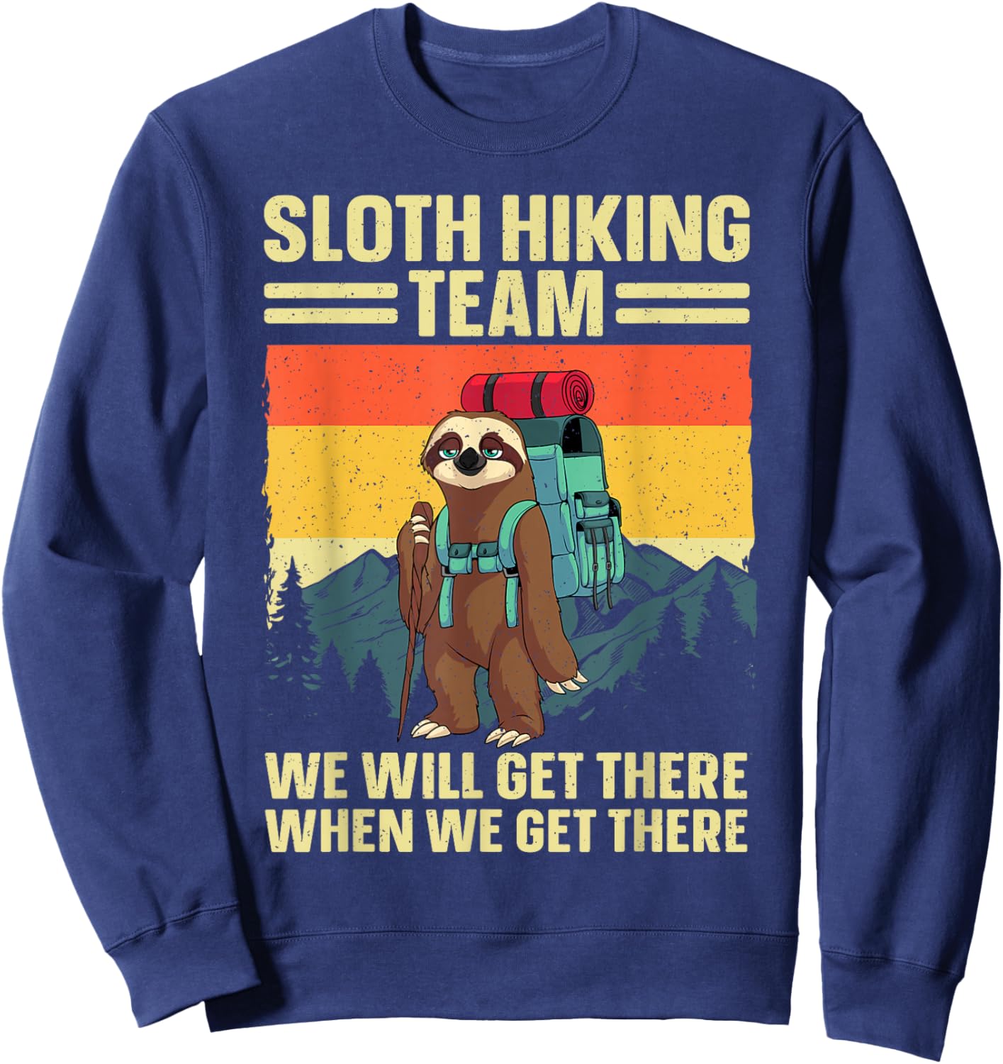 Funny Hiking Themed Women Kids Hiker Hike Gag Hiking Sweatshirt - Sweatshirt | Navy