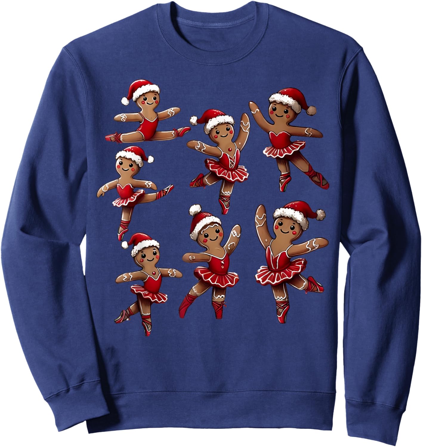 Ballet Gingerbread Ballet Dancer Dance Teacher Christmas Sweatshirt - Sweatshirt | Navy