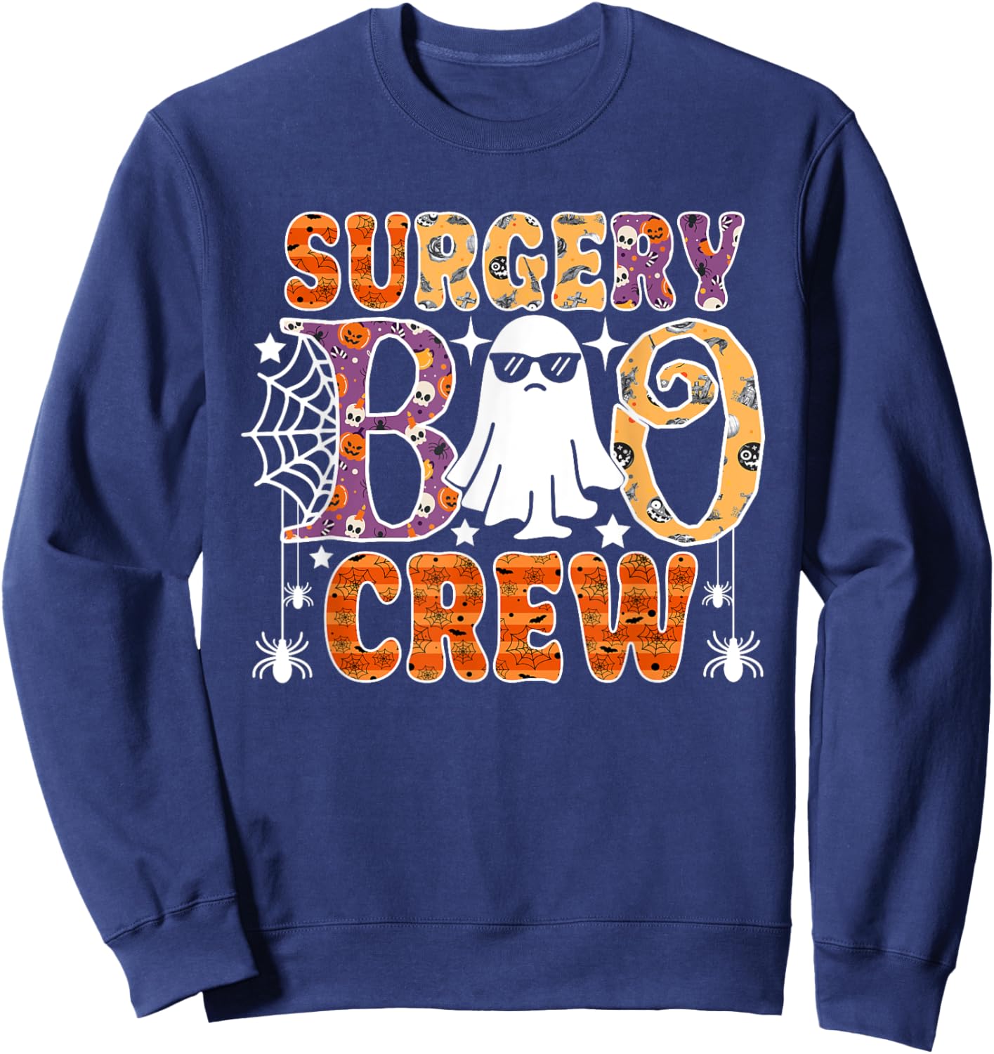 Surgery Boo Crew Surgical Tech Nurse Halloween Costume Sweatshirt - Sweatshirt | Navy