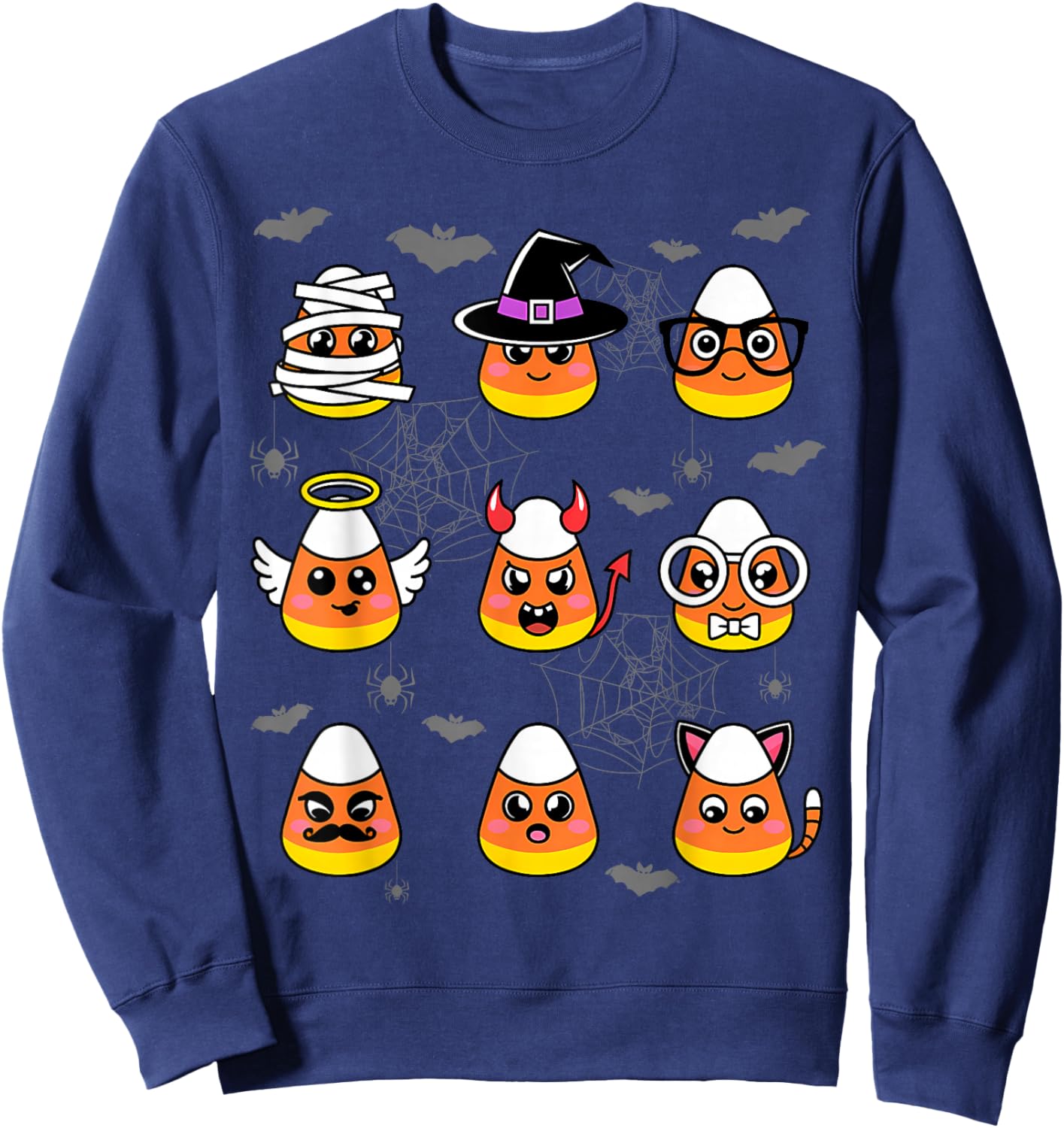 Candy Corn Costume Characters - Cute Halloween Kids Sweatshirt - Sweatshirt | Navy