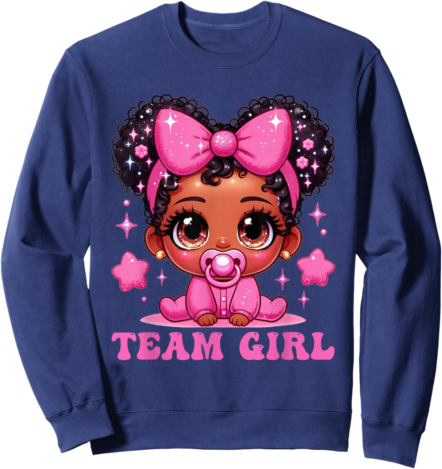 Team Girl Gender Reveal Baby Announcement Party Sweatshirt - Sweatshirt | Navy