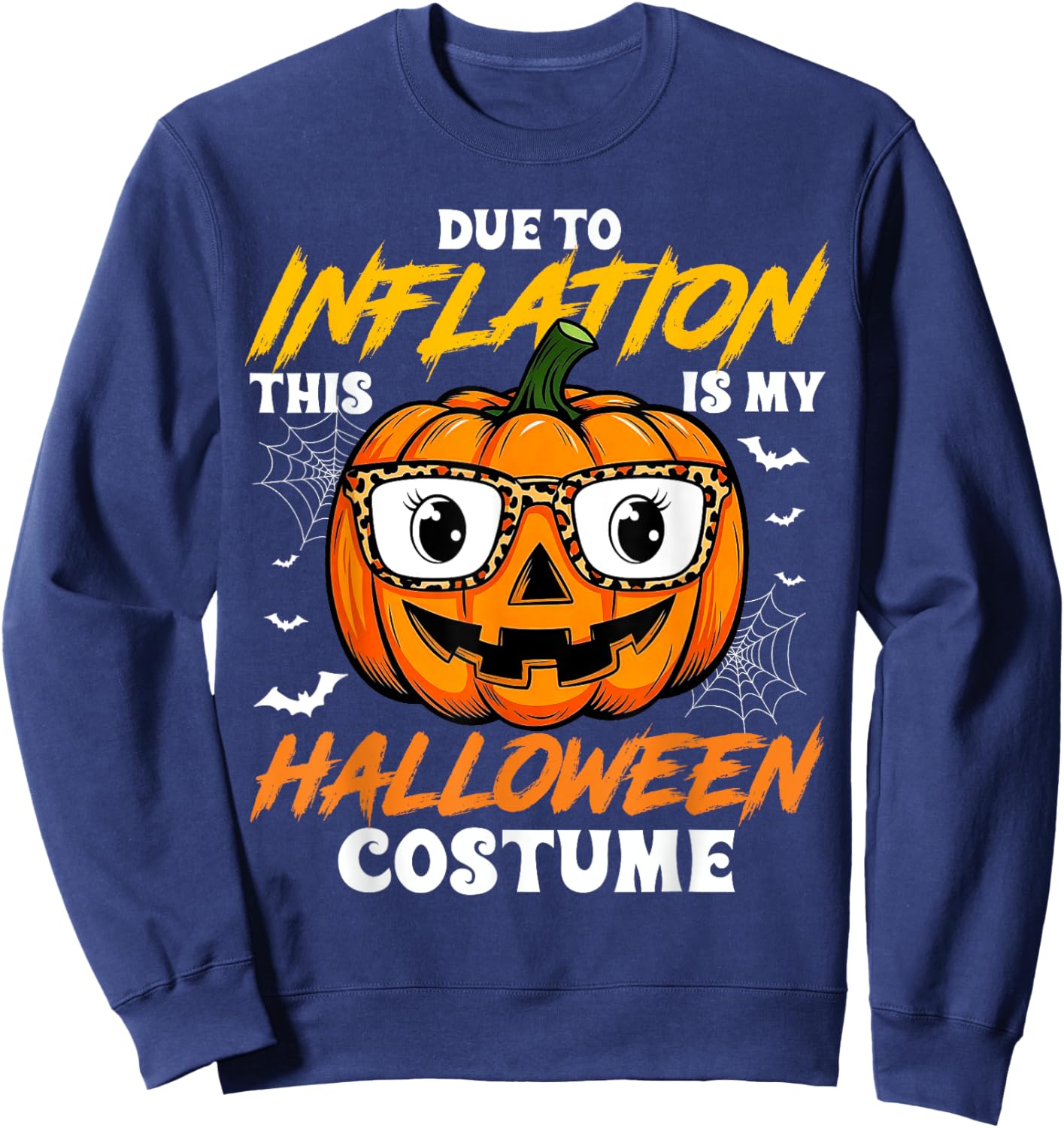 Pumpkin Halloween Costume Men Women Funny Halloween Sweatshirt - Sweatshirt | Navy