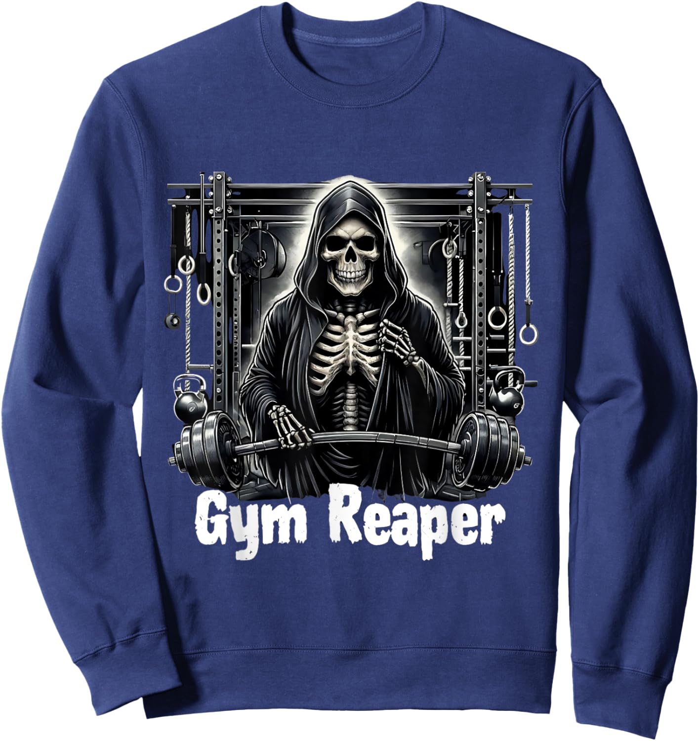 Funny Gym Reaper Workout Bodybuilding Sweatshirt - Sweatshirt | Navy