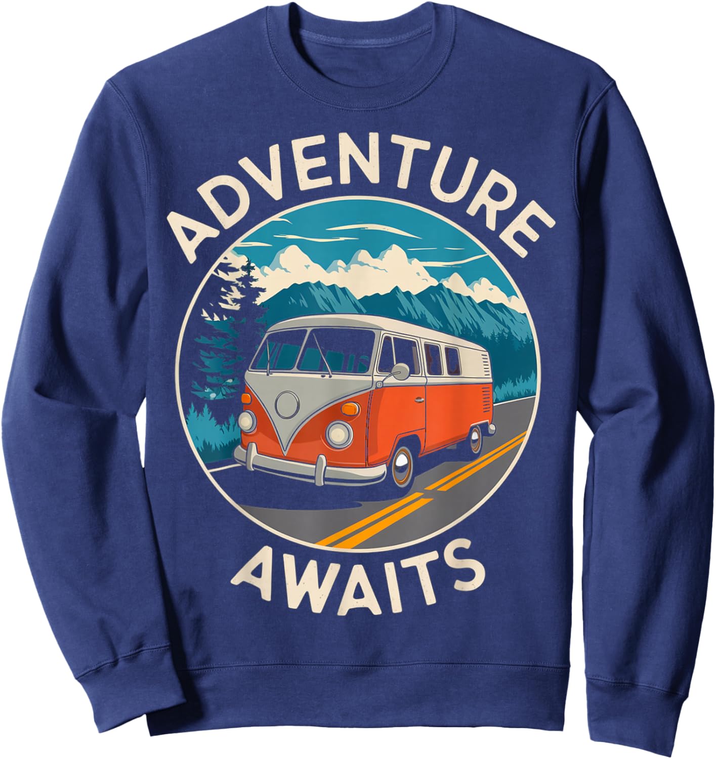 Vintage Van Scenic Road Trip Sweatshirt - Sweatshirt | Navy