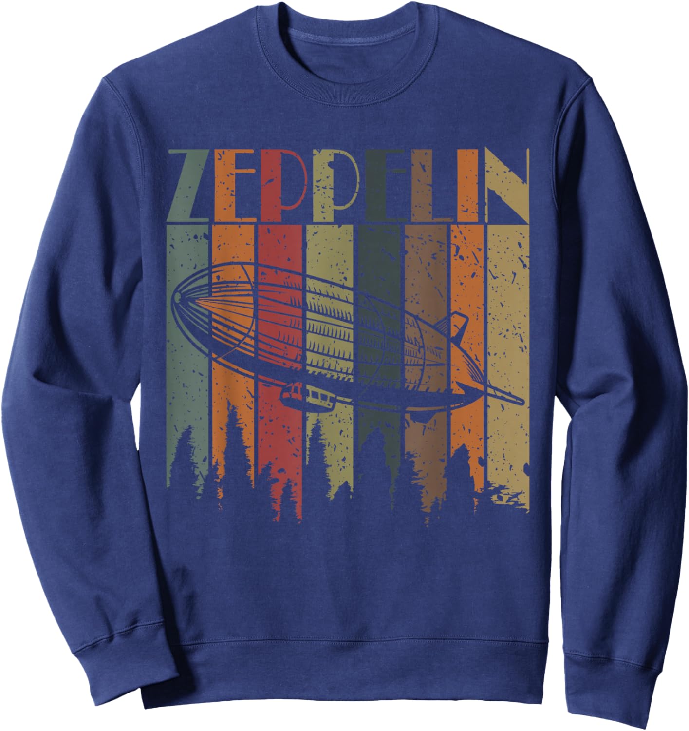 Vintage Zeppelin Funny Sunset Airship Pilot Dirigible Lovers Sweatshirt - Sweatshirt | Navy