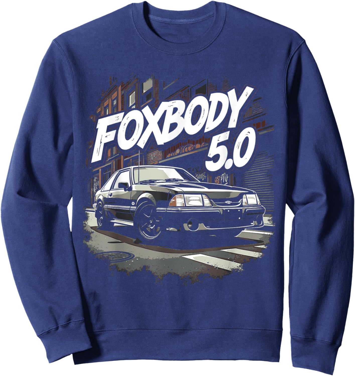 Foxbody, Foxbody 5.0 American Muscle, Foxbody Street Scene Sweatshirt - Sweatshirt | Navy