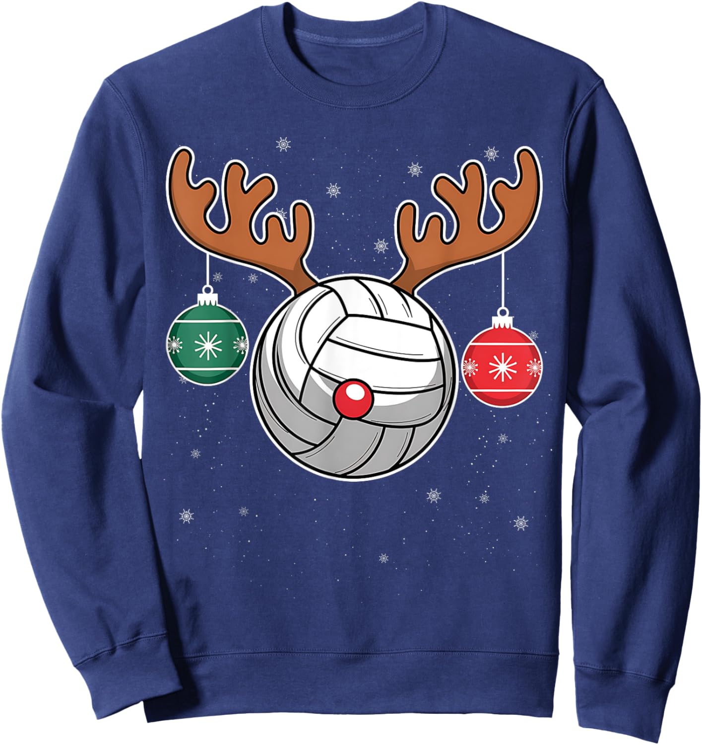 Cute Reindeer Volleyball Women Men Christmas Xmas Reindeer Volleyball Christmas Volleyball Lover Pajama Xmas Sweatshirt - Sweatshirt | Navy