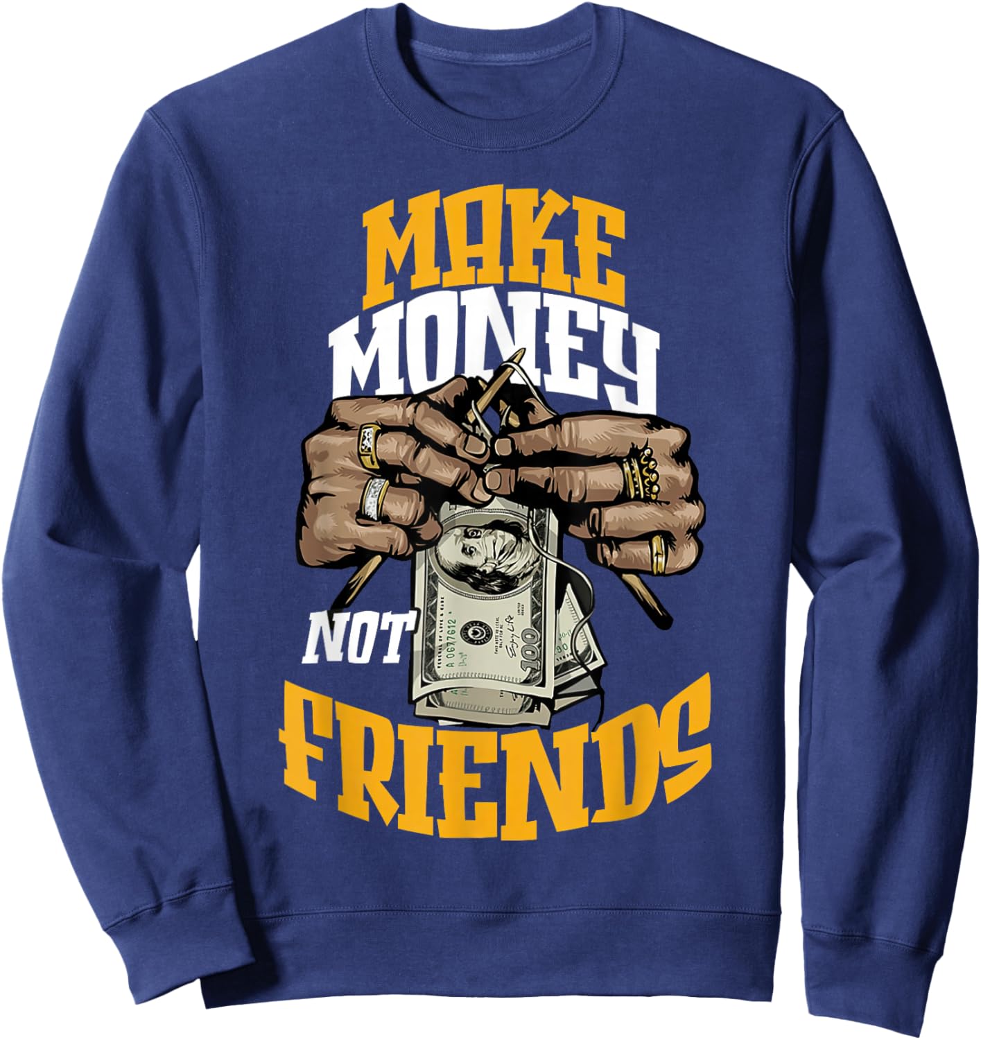 Ochre Yellow Black White Color Match Sweatshirt - Sweatshirt | Navy