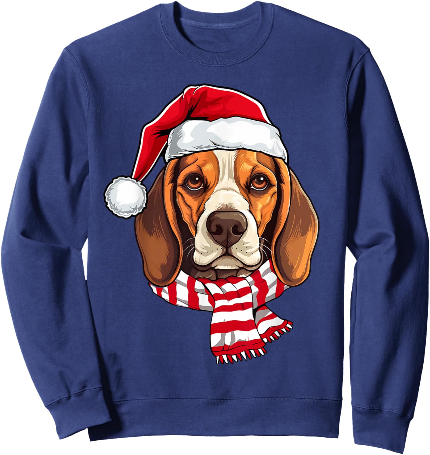 Santa Beagle Christmas Dog Lover Men Women Kids Sweatshirt - Sweatshirt | Navy