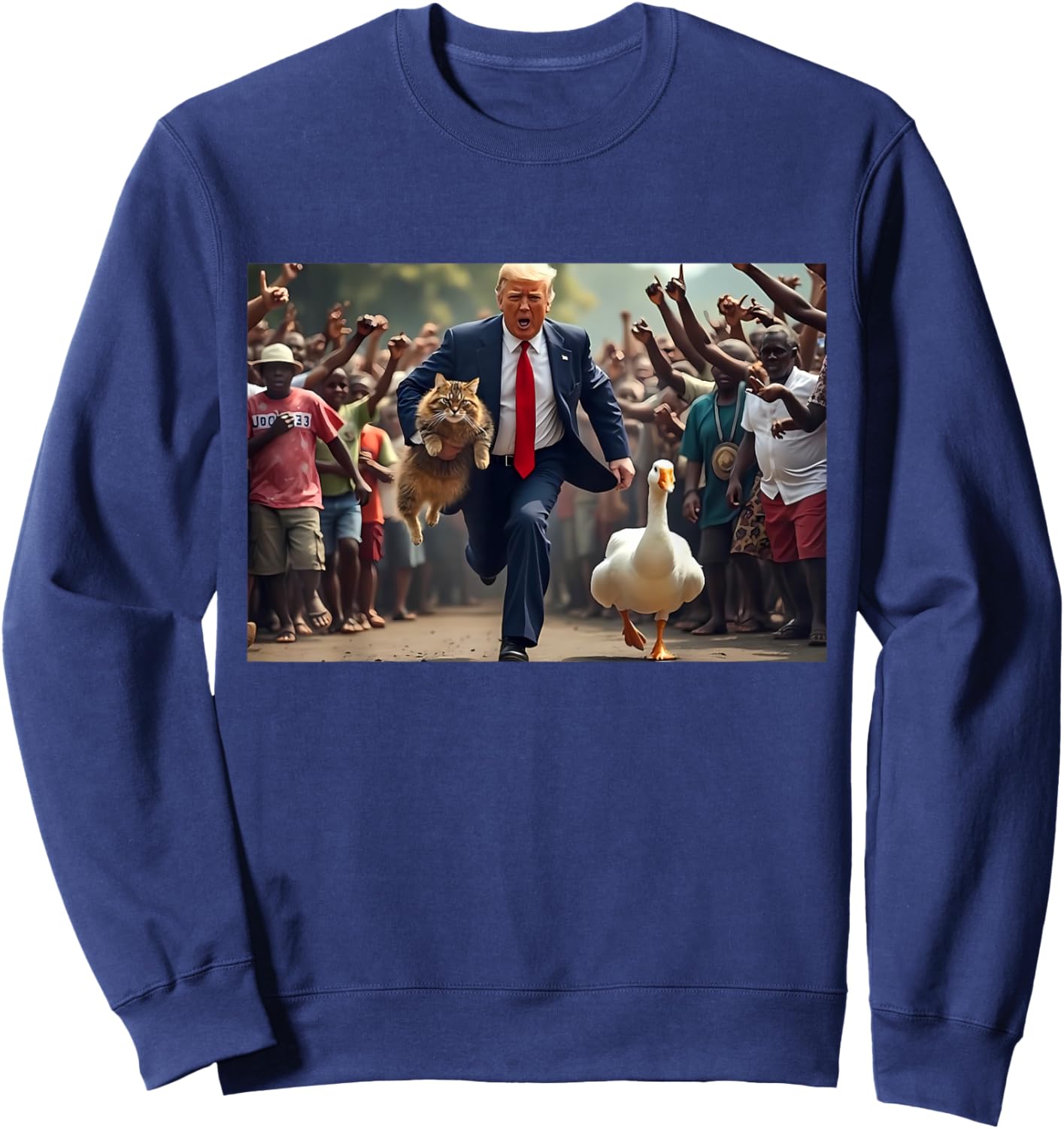 Donald Trump Make Cats Safe Again 2024 Debate Women Sweatshirt - Sweatshirt | Navy