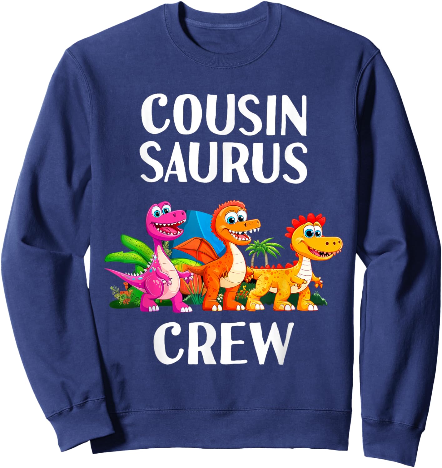Cousin Crew Saurus Dinosaur Matching Toddlers Kids Dino Sweatshirt - Sweatshirt | Navy