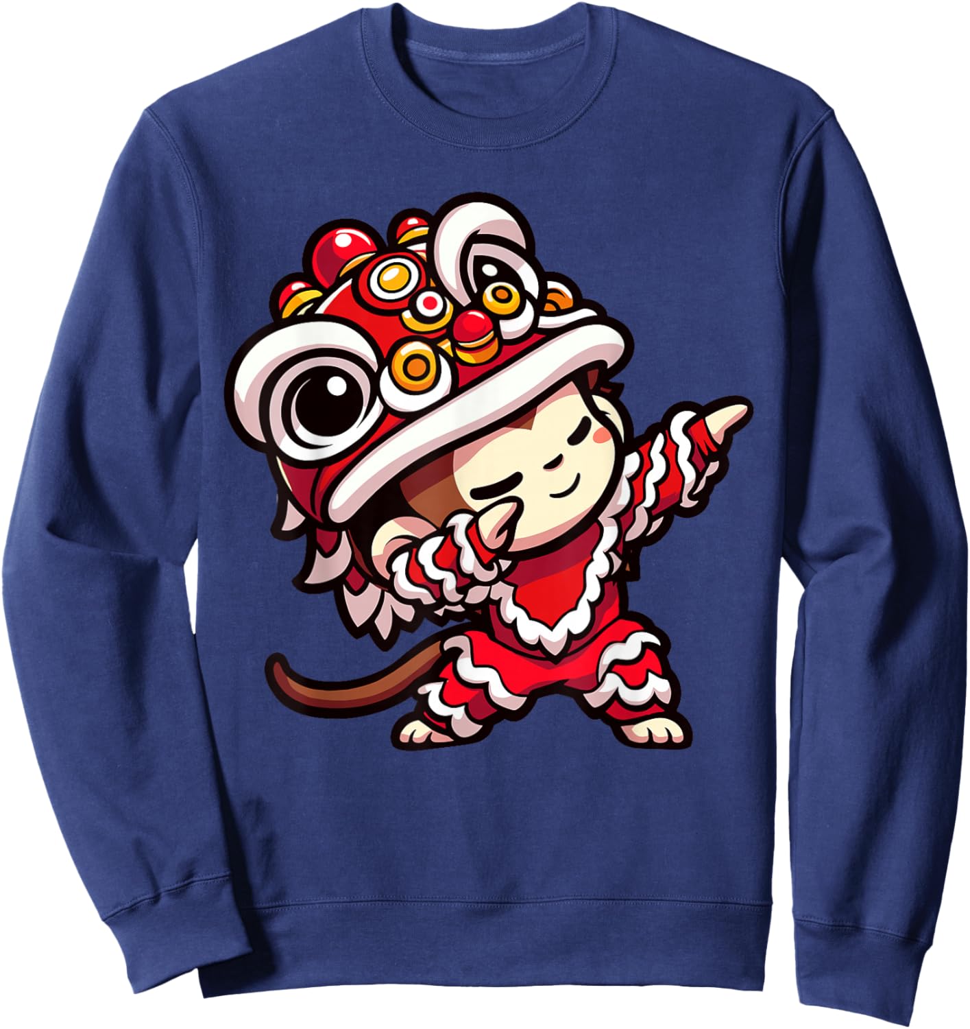 Chinese Lunar New Year 2025 - Dabbing Monkey Lion Dance Sweatshirt - Sweatshirt | Navy
