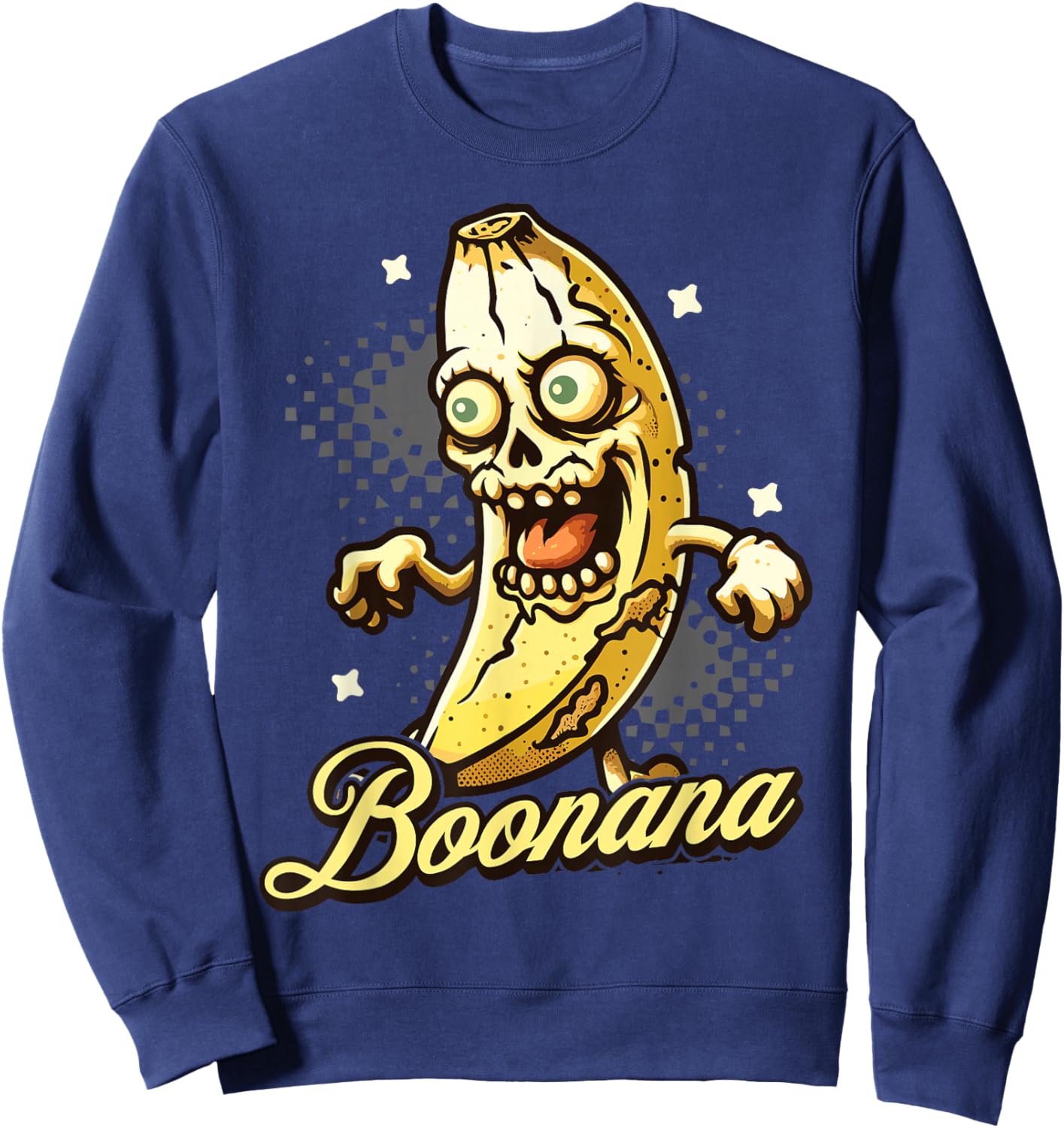 Funny Banana Zombie Boonana Scary Zombies Sweatshirt - Sweatshirt | Navy