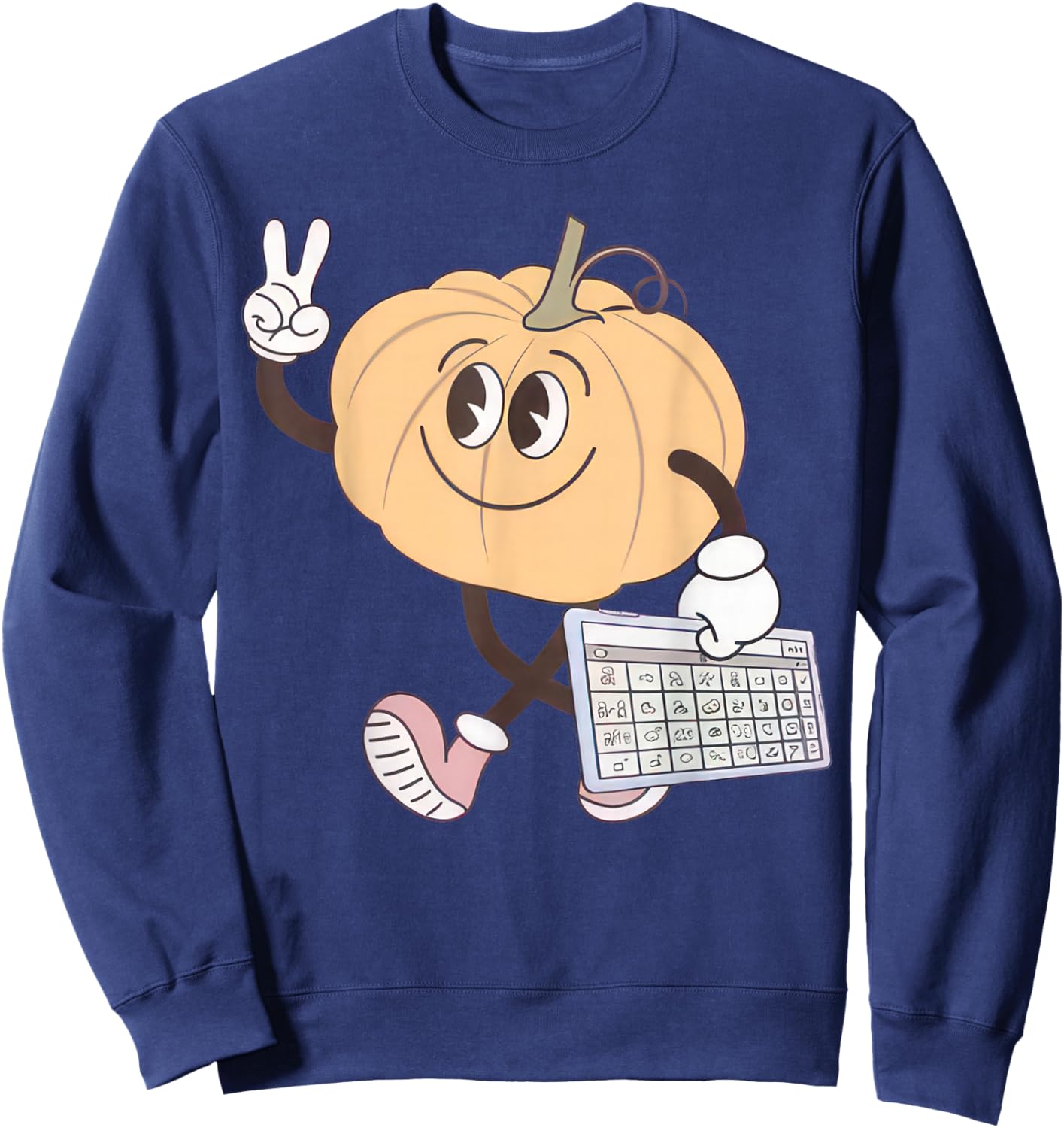 Awareness Fall Pumpkin AAC Device Autism Special Halloween Sweatshirt - Sweatshirt | Navy
