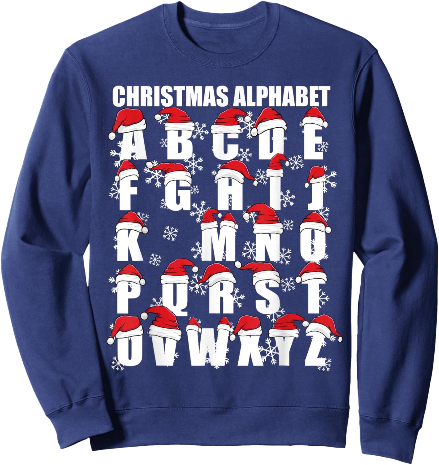 Noel Christmas Kids ABC Teacher No L Alphabet Christmas Sweatshirt - Sweatshirt | Navy