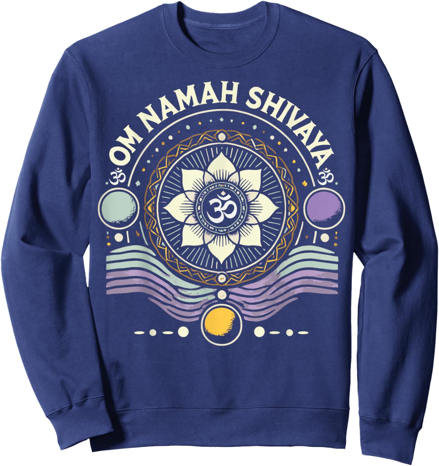 Om Namah Shivaya Meditation Mantra Spiritual Chakra Sweatshirt - Sweatshirt | Navy