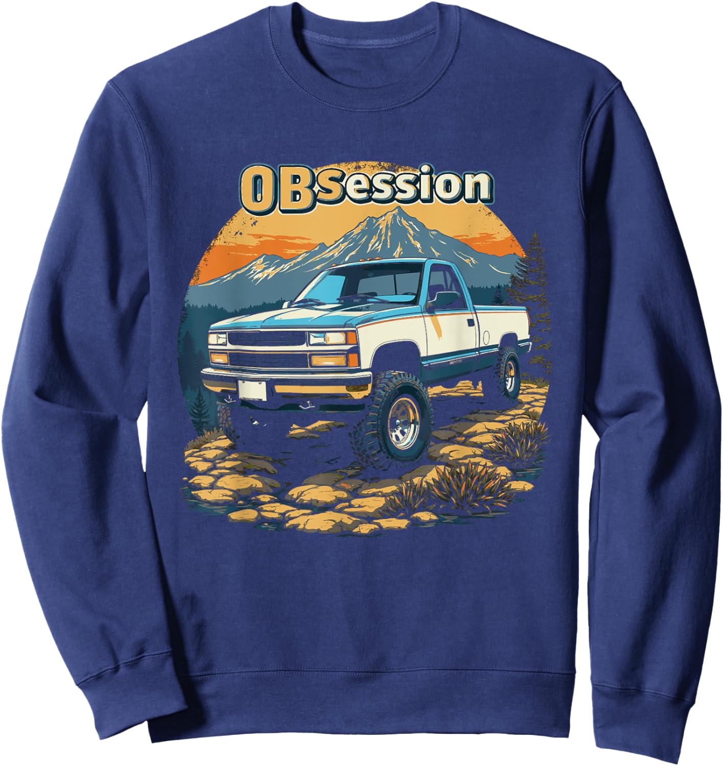 OBS Offroad 4x4 Truck Old Body Style Retro Vintage CK Truck Sweatshirt - Sweatshirt | Navy