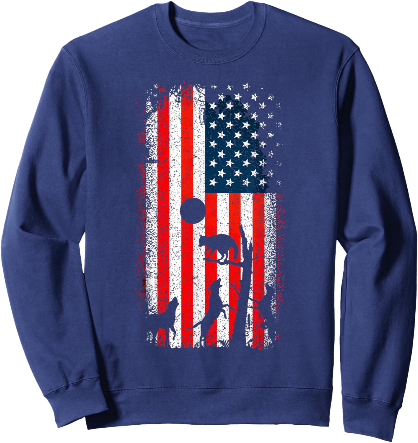 Hunting Dog American Flag Duck Bird Hunting For Boys Men Sweatshirt - Sweatshirt | Navy