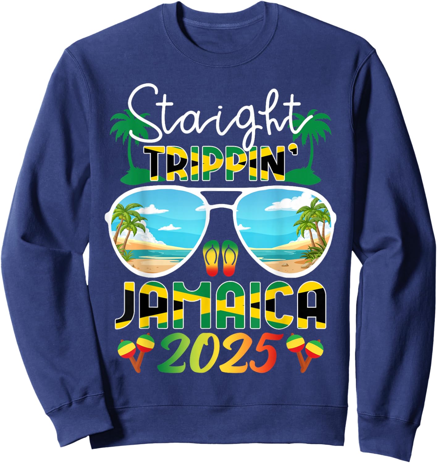 Jamaica Reunion Family Friends Trip 2025 Birthday Squad Sweatshirt - Sweatshirt | Navy