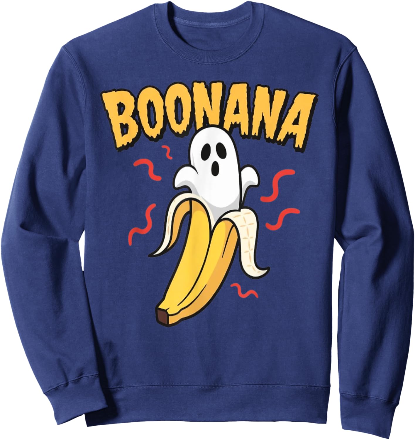 Funny Boonana Halloween Banana Ghost Sweatshirt - Sweatshirt | Navy