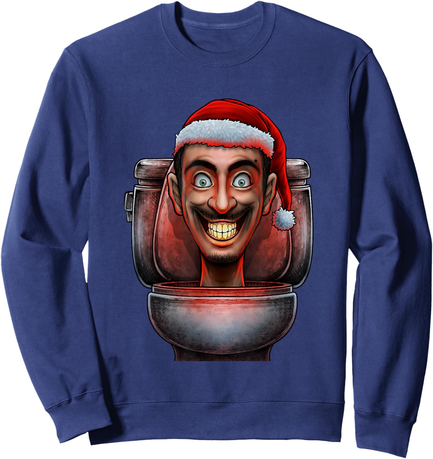 Merry Christmas Skibidi Xmas Speakerman Skibidi Toilet Funny Sweatshirt - Sweatshirt | Navy