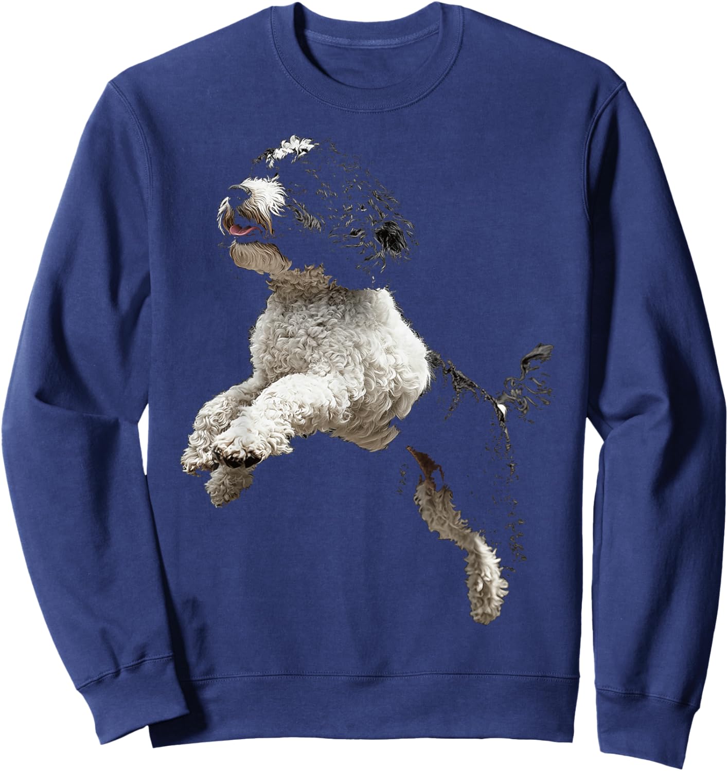 Portuguese Water Dog Motif Pet Artwork Portuguese Water Sweatshirt - Sweatshirt | Navy