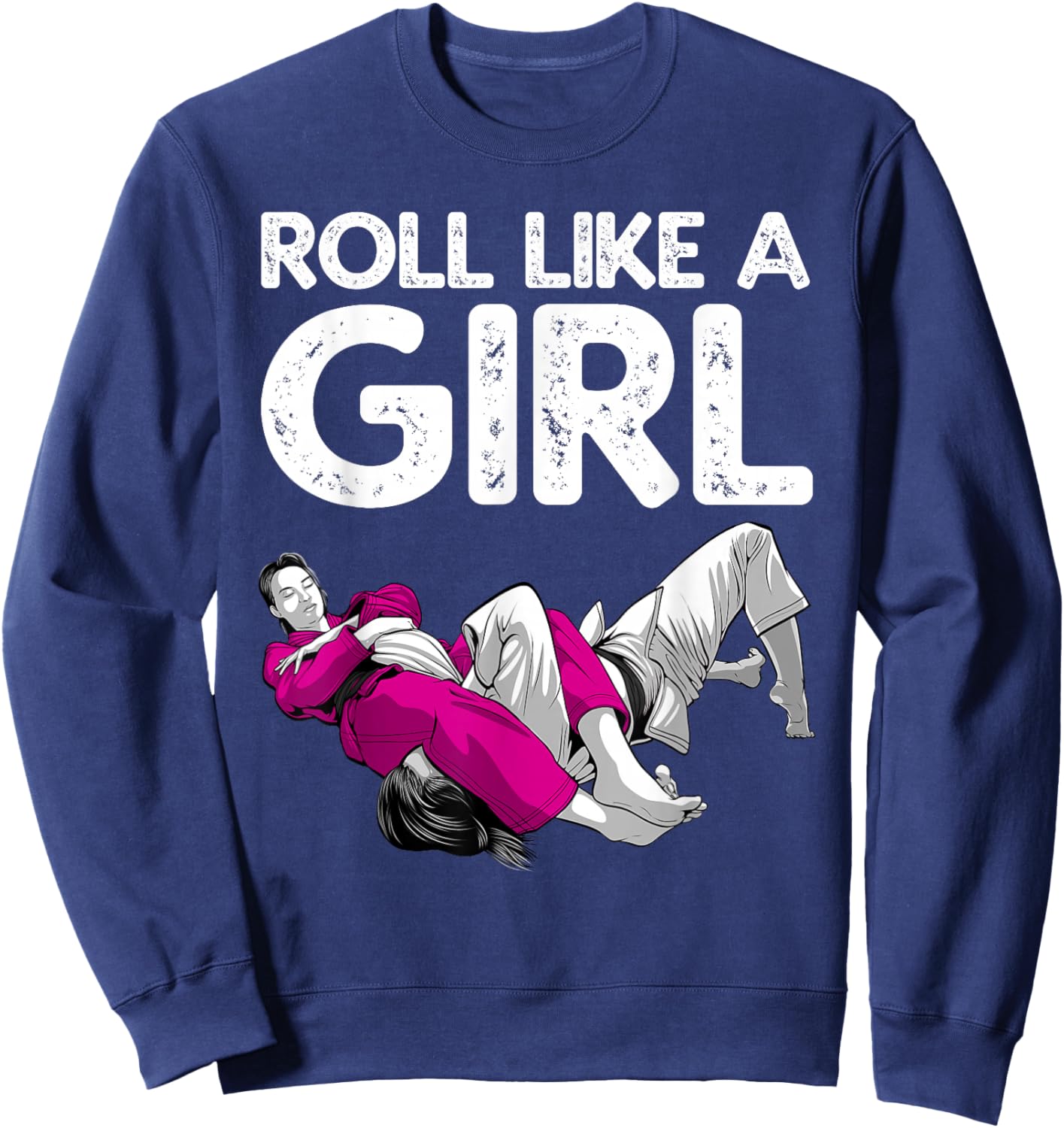Funny Jiu Jitsu Art Girls Kids Brazilian Jiu Jitsu Sweatshirt - Sweatshirt | Navy