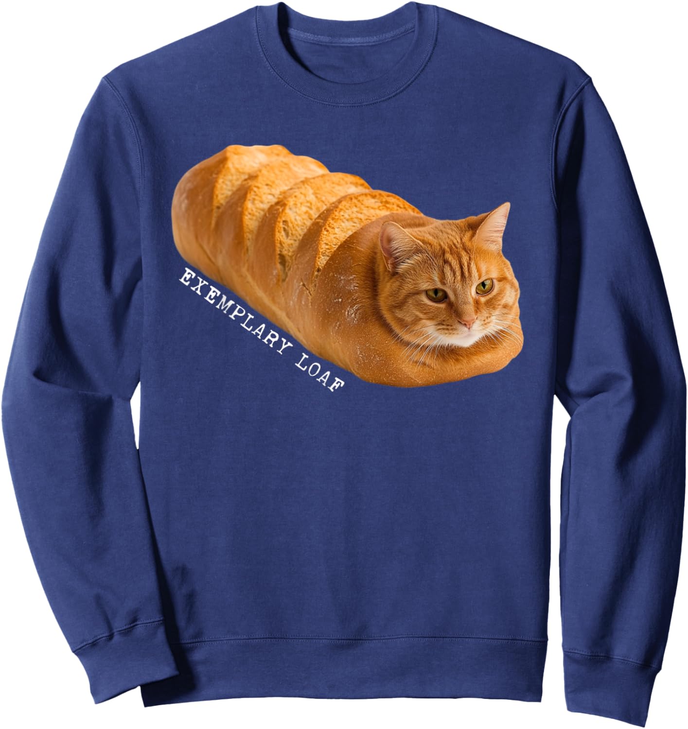 Ginger Cat Loaf Kitten Bread Funny Loafing Cat Lover Women Kids Sweatshirt - Sweatshirt | Navy