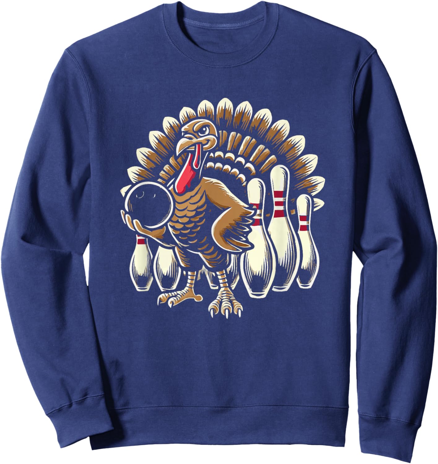 Bowling Turkey Thanksgiving Thanksgiving Day Turkeys Sweatshirt - Sweatshirt | Navy