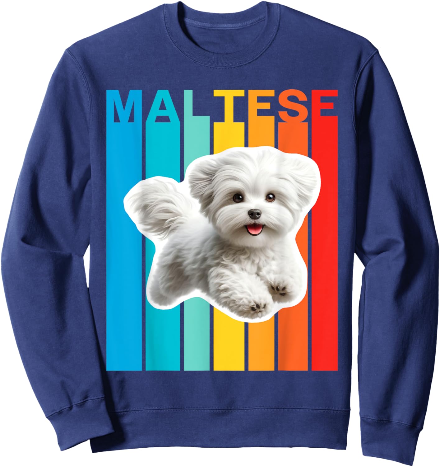 Colorful Maltese Sweatshirt - Sweatshirt | Navy