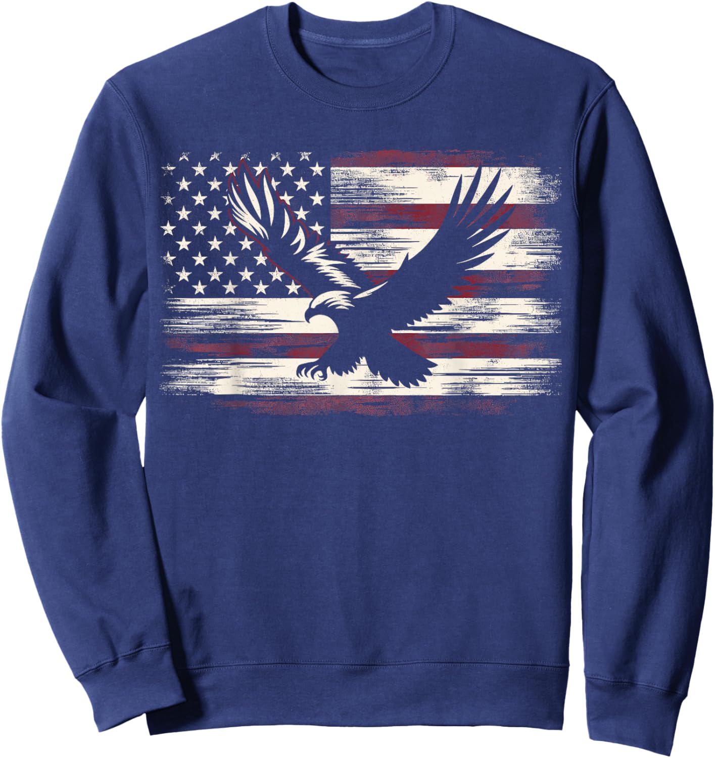 Bald Eagle 4th of July Christmas American Sweatshirt - Sweatshirt | Navy