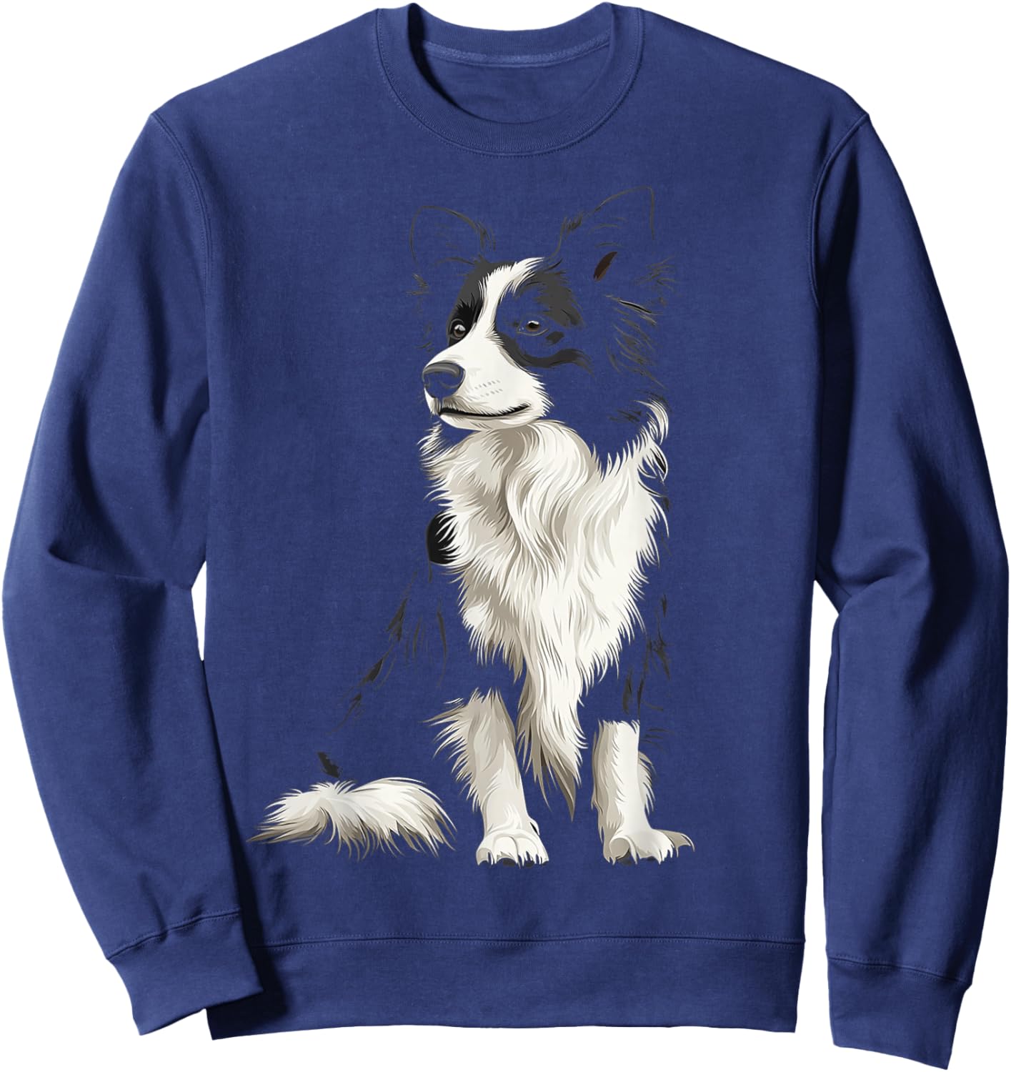 Border Collie Dog Motif Pet Illustration Border Collie Sweatshirt - Sweatshirt | Navy