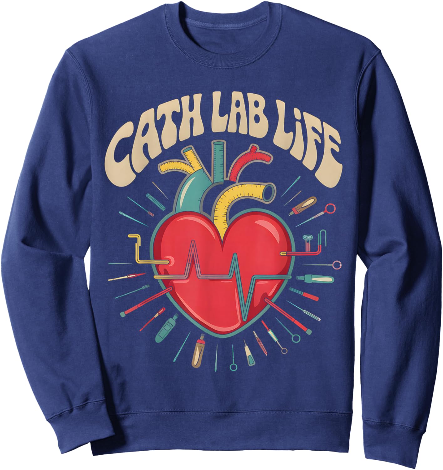 Cath Lab Life Cardiac Cath Lab Medical Medicine Sweatshirt - Sweatshirt | Navy