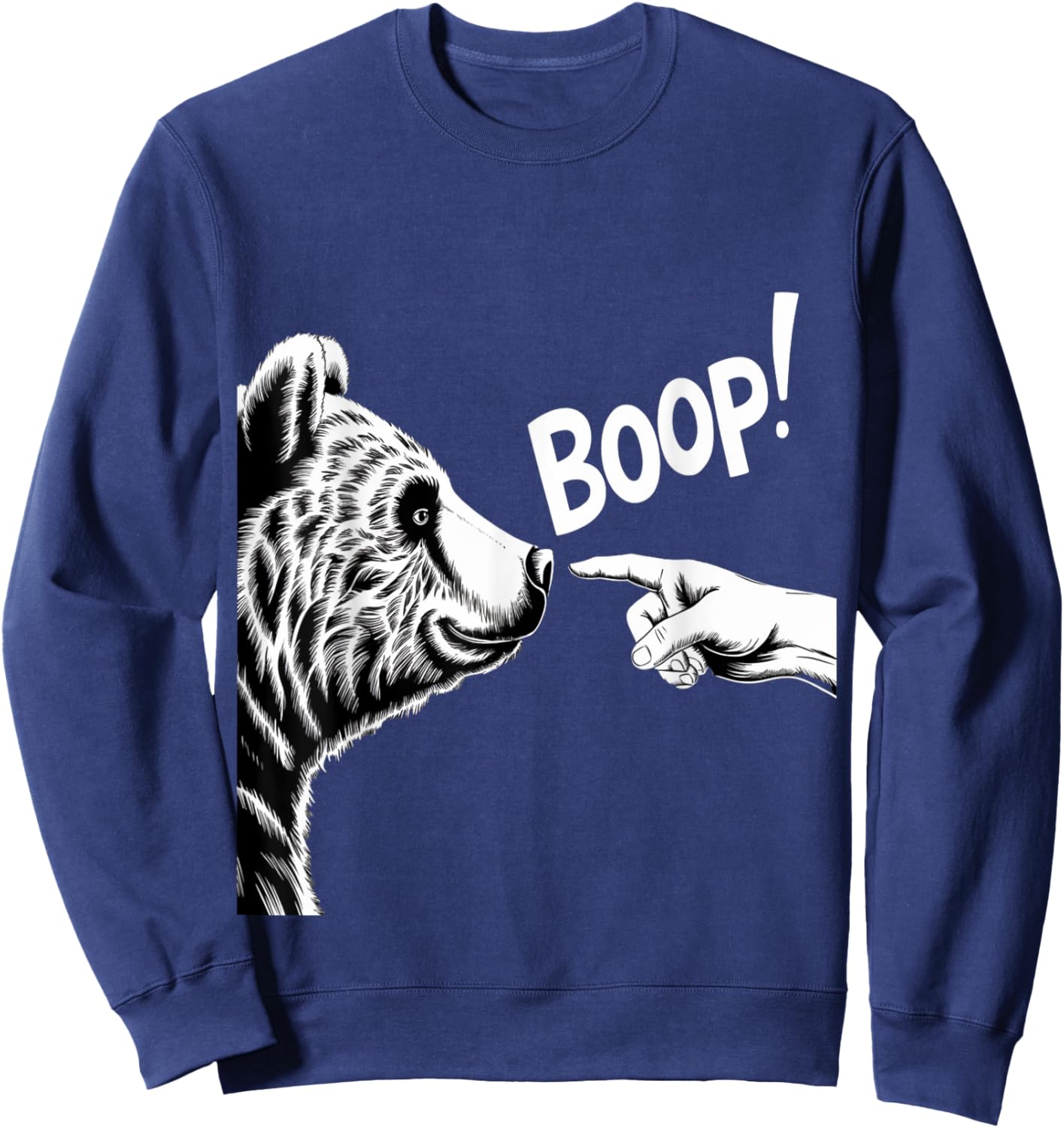 Funny Bear Boop Finger Nose Design Sweatshirt - Sweatshirt | Navy