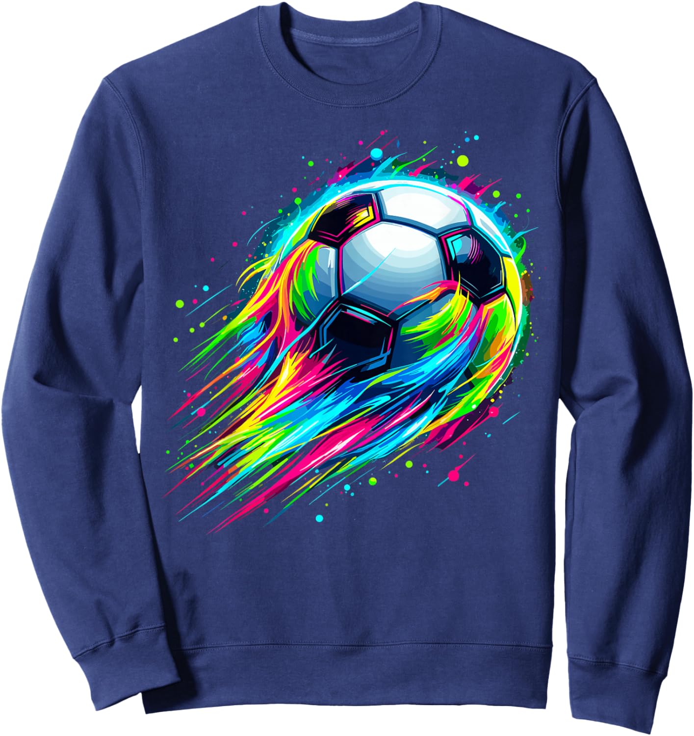 Soccer Colorful Tie Dye Soccer Ball Sweatshirt - Sweatshirt | Navy