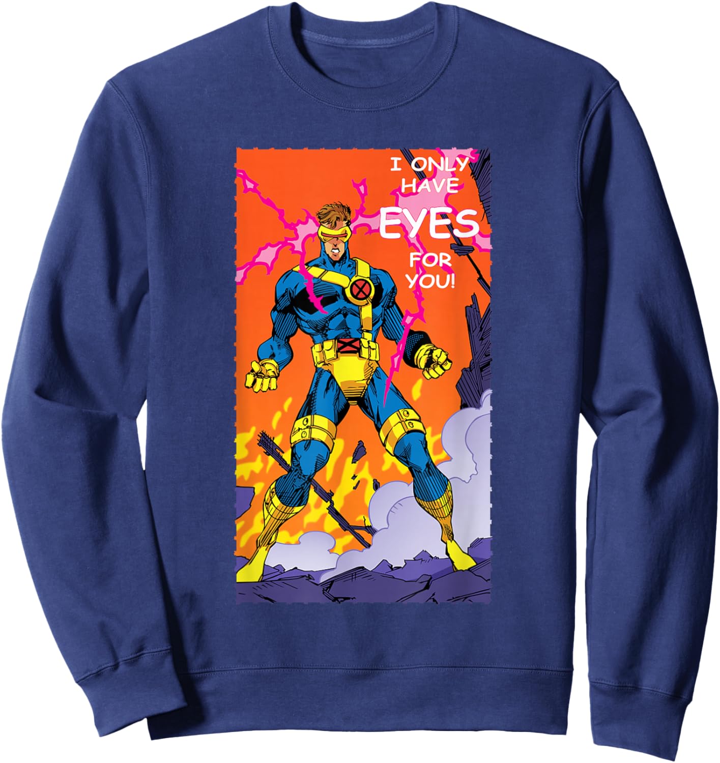 Marvel X-Men Retro '90s Valentine's Day Card Cyclops Sweatshirt - Sweatshirt | Navy