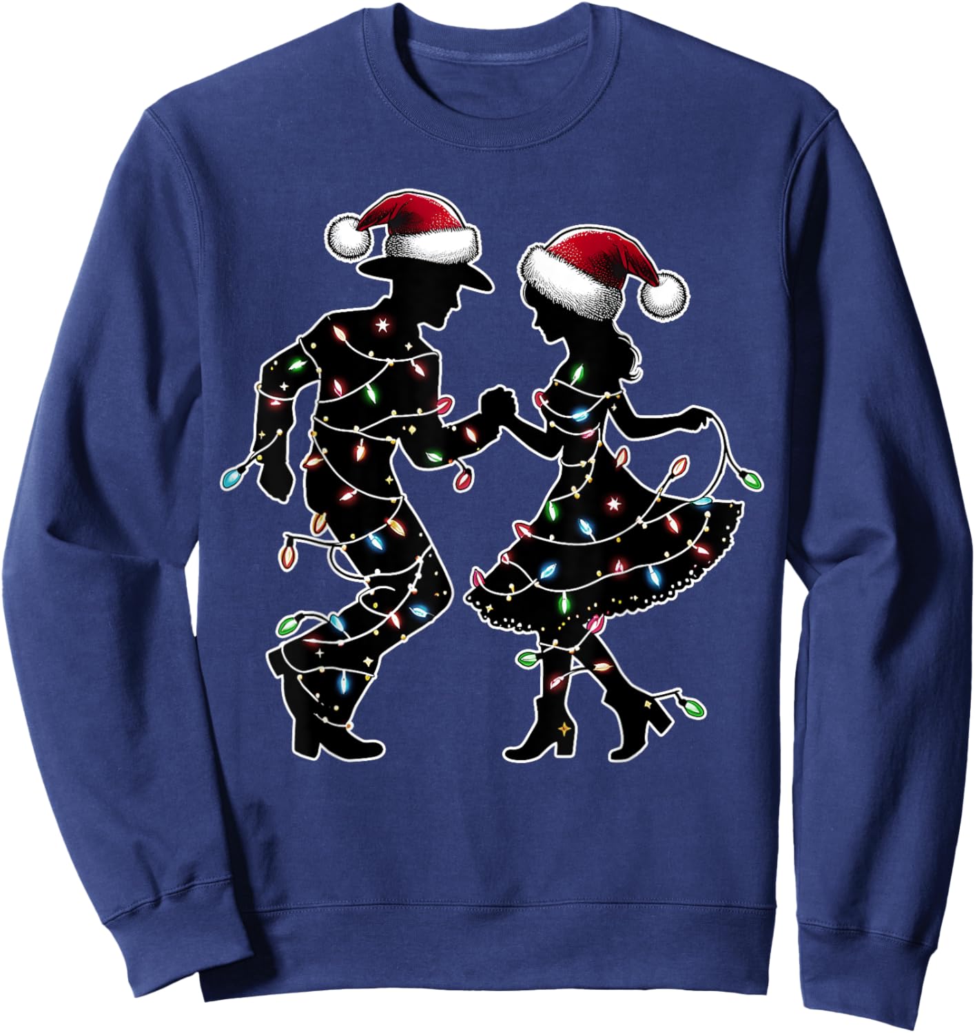 Line Dance Line Dancing Line Dancer Christmas Hat Xmas Sweatshirt - Sweatshirt | Navy