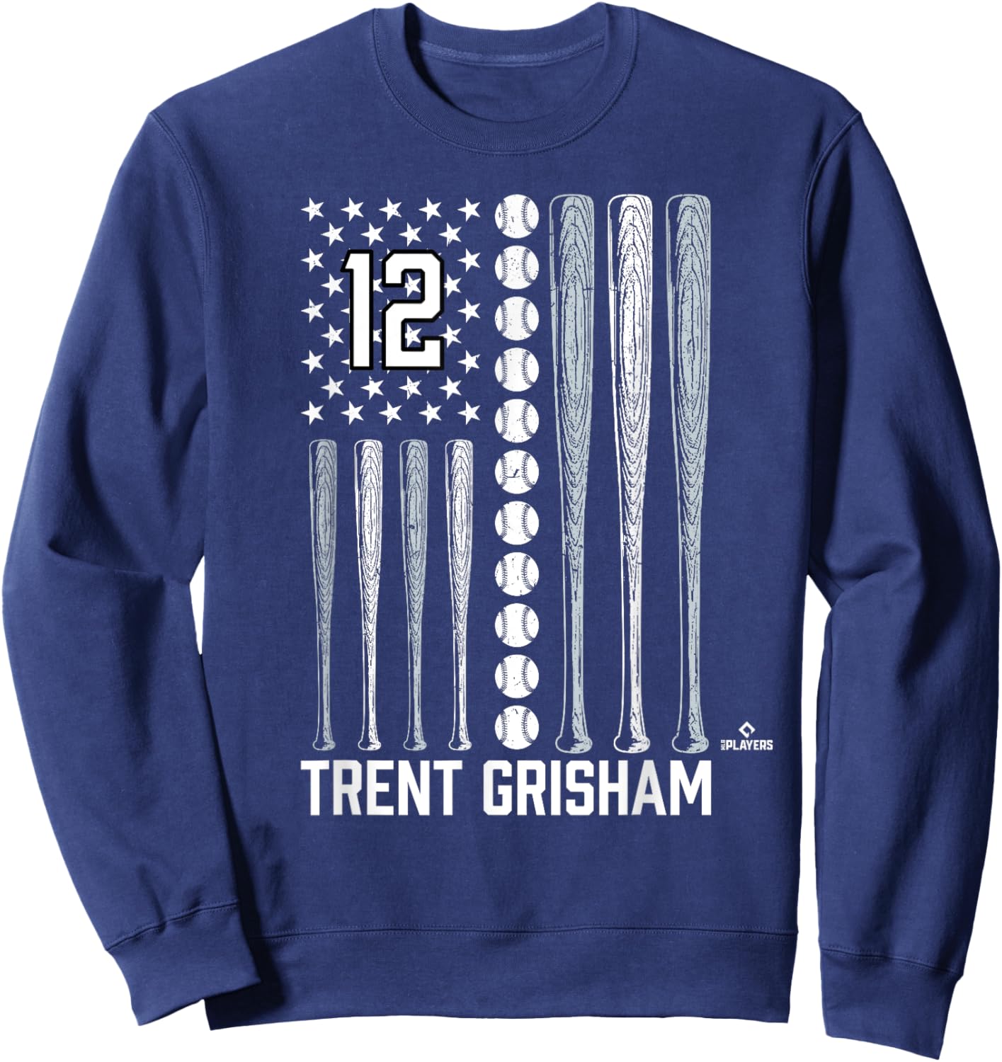 Baseball American Flag Trent Grisham New York Baseball MLBPA Sweatshirt - Sweatshirt | Navy